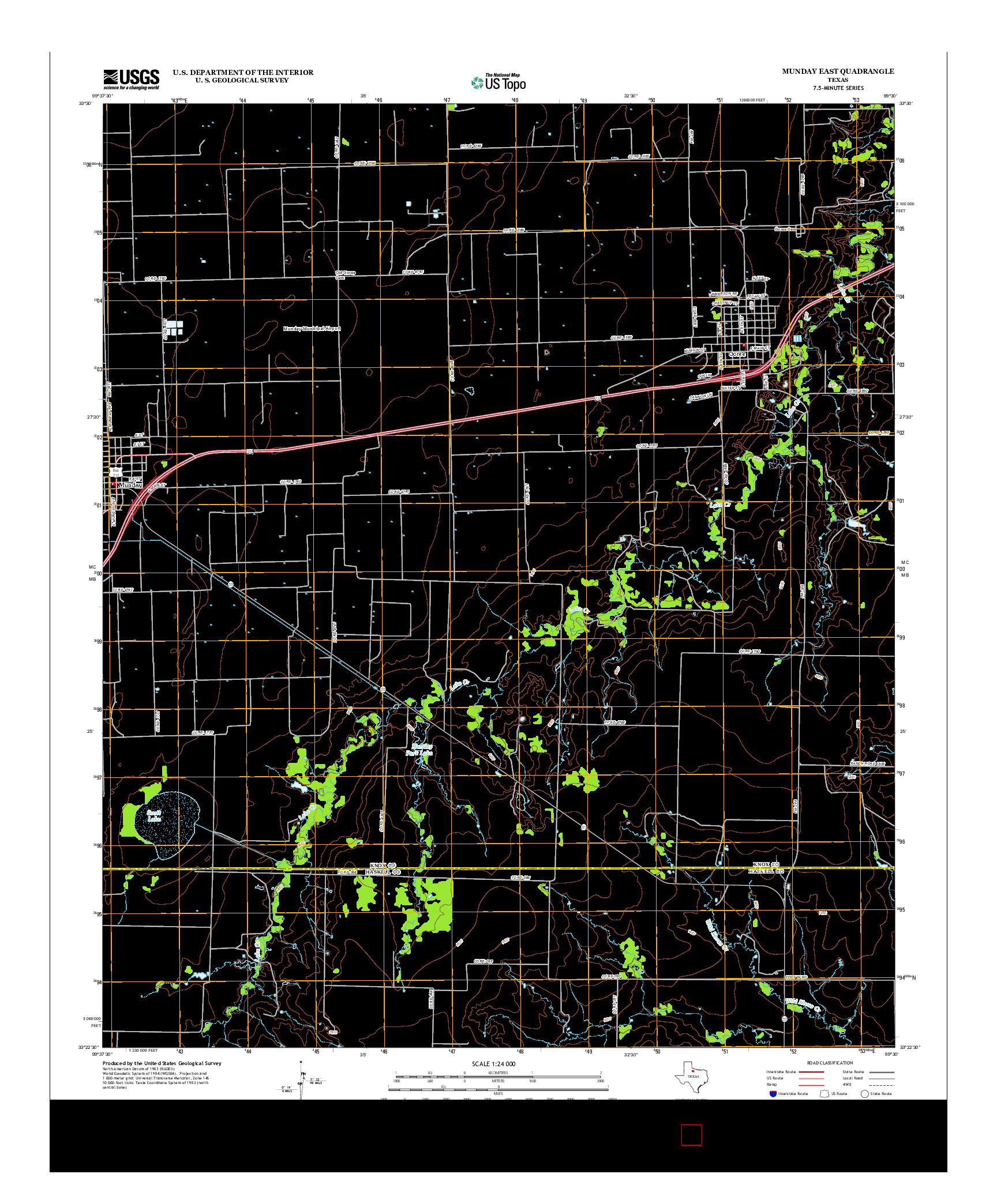 USGS US TOPO 7.5-MINUTE MAP FOR MUNDAY EAST, TX 2012