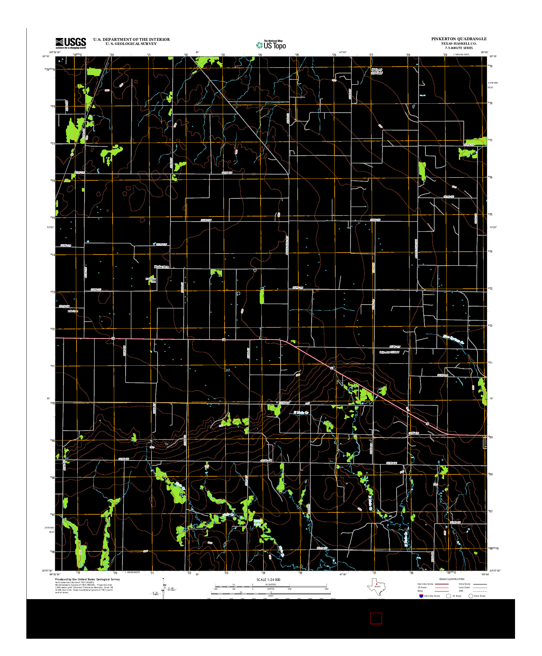 USGS US TOPO 7.5-MINUTE MAP FOR PINKERTON, TX 2012