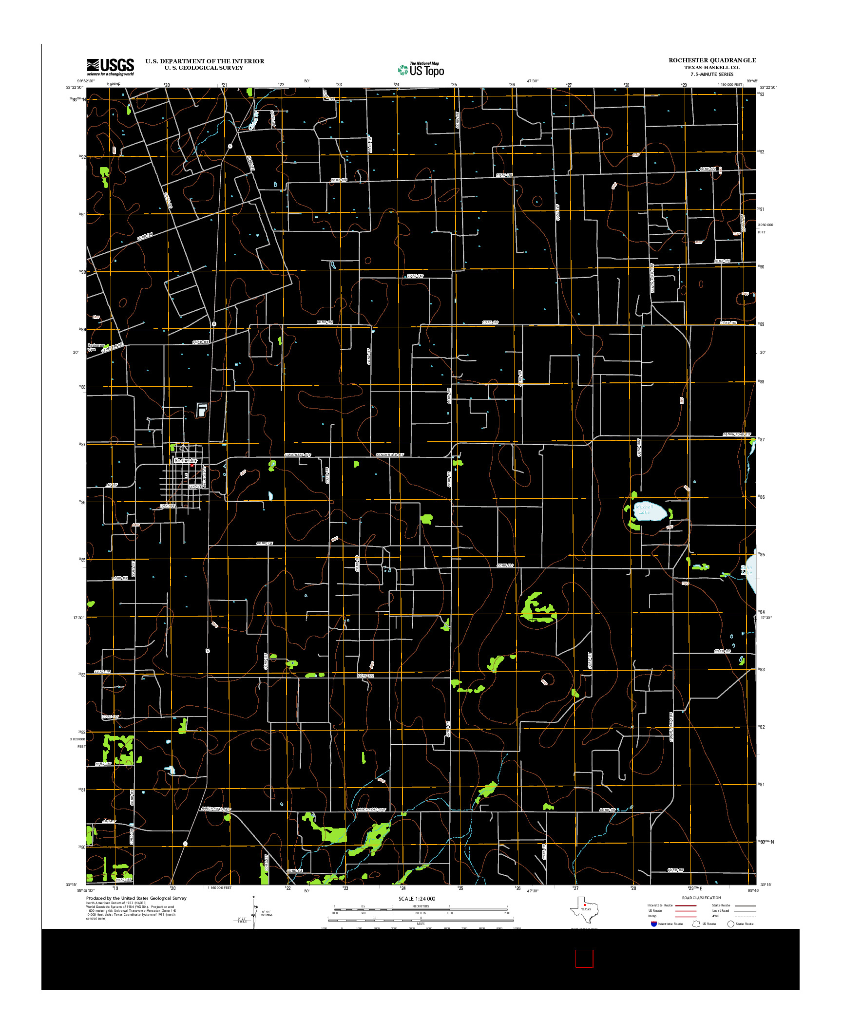 USGS US TOPO 7.5-MINUTE MAP FOR ROCHESTER, TX 2012