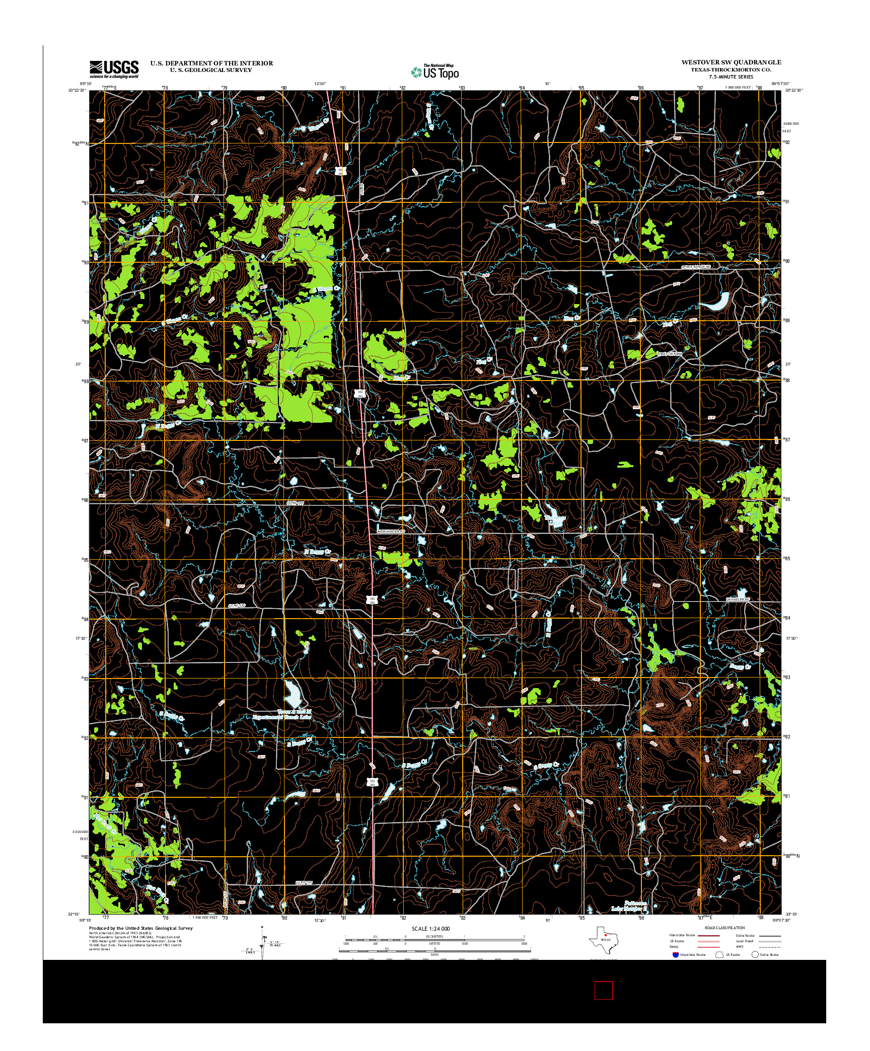 USGS US TOPO 7.5-MINUTE MAP FOR WESTOVER SW, TX 2012