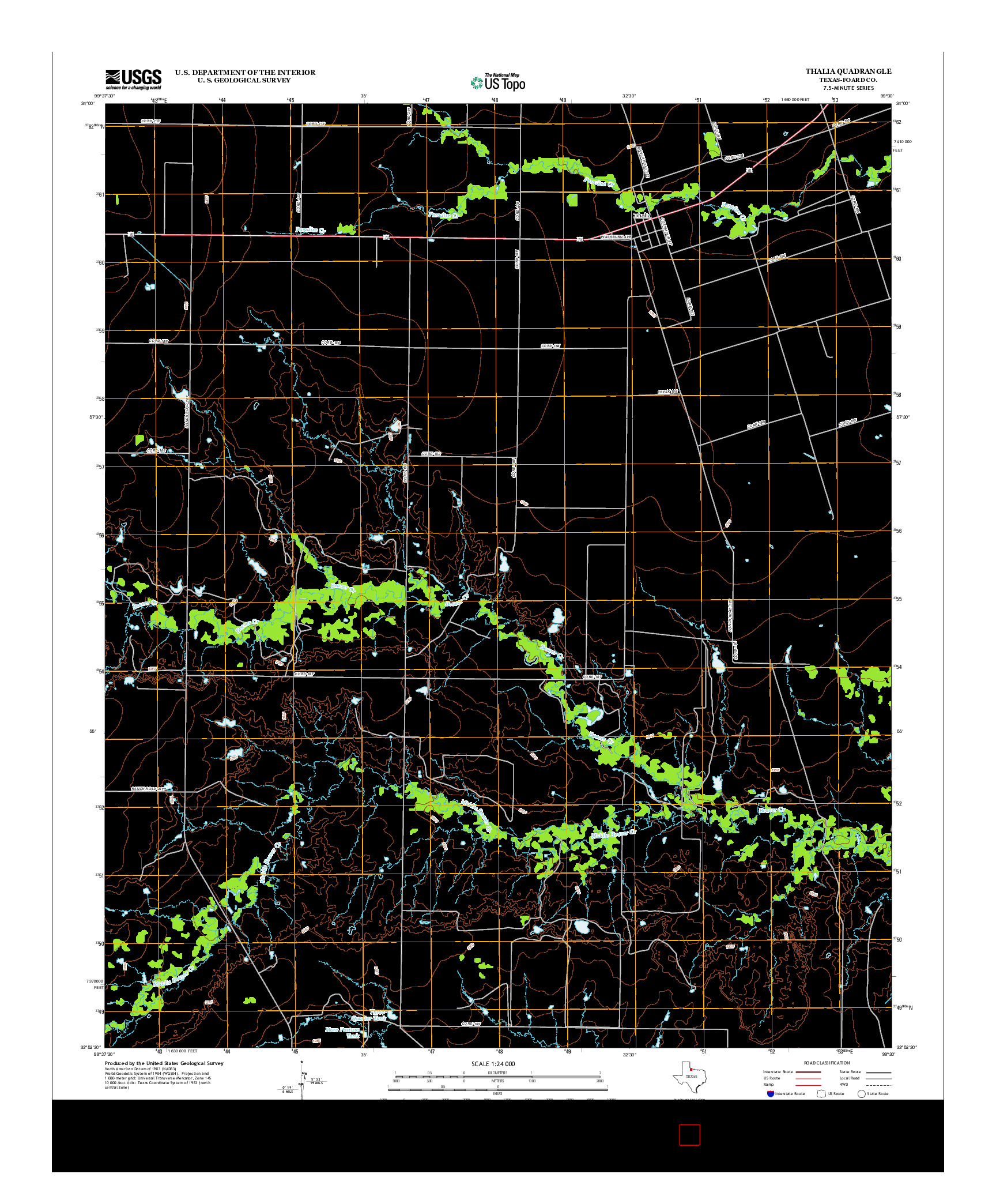 USGS US TOPO 7.5-MINUTE MAP FOR THALIA, TX 2012
