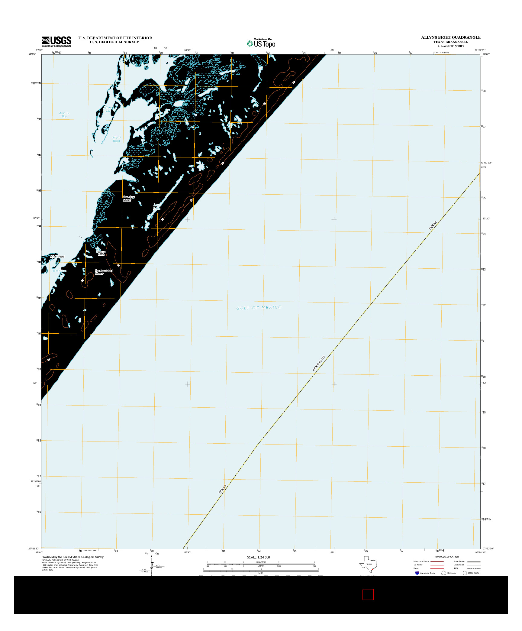 USGS US TOPO 7.5-MINUTE MAP FOR ALLYNS BIGHT, TX 2012