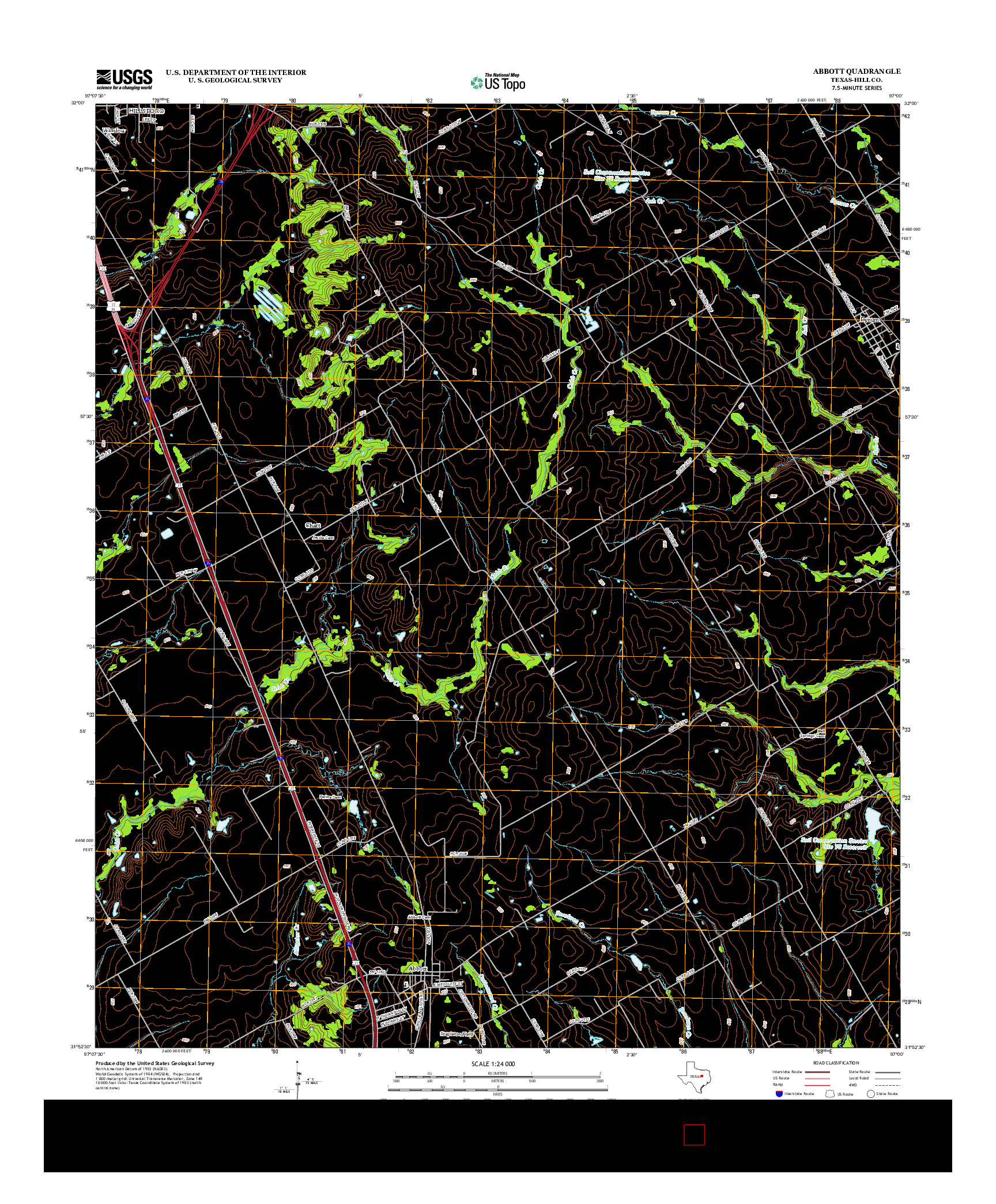 USGS US TOPO 7.5-MINUTE MAP FOR ABBOTT, TX 2012