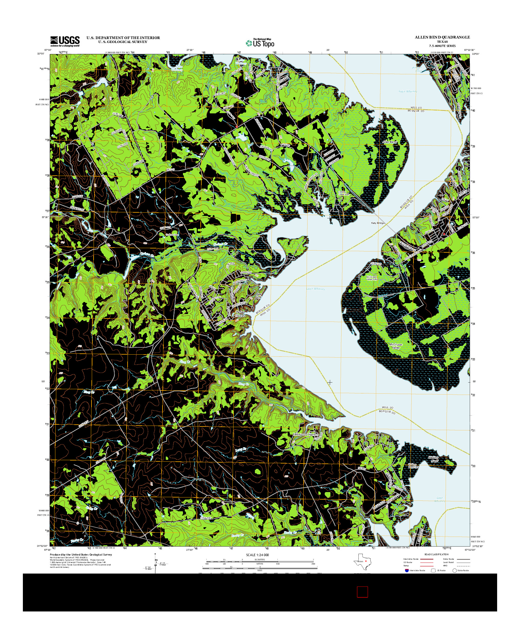 USGS US TOPO 7.5-MINUTE MAP FOR ALLEN BEND, TX 2012