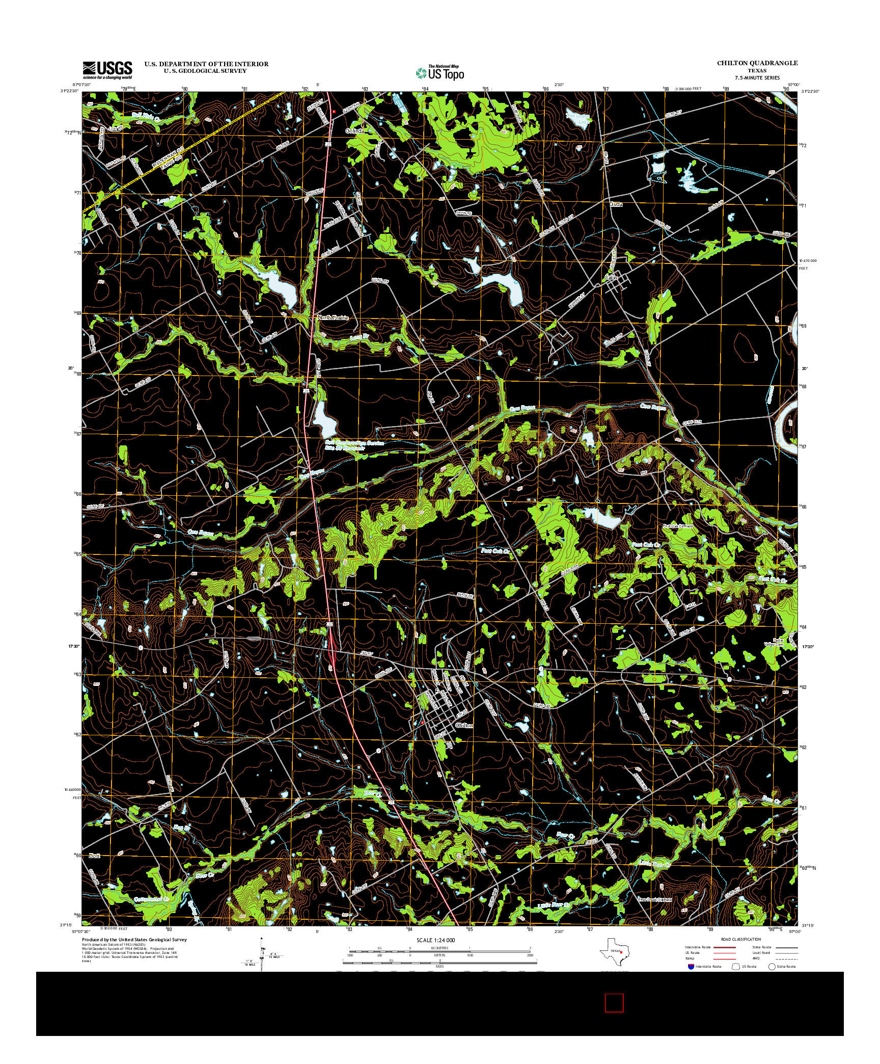 USGS US TOPO 7.5-MINUTE MAP FOR CHILTON, TX 2012
