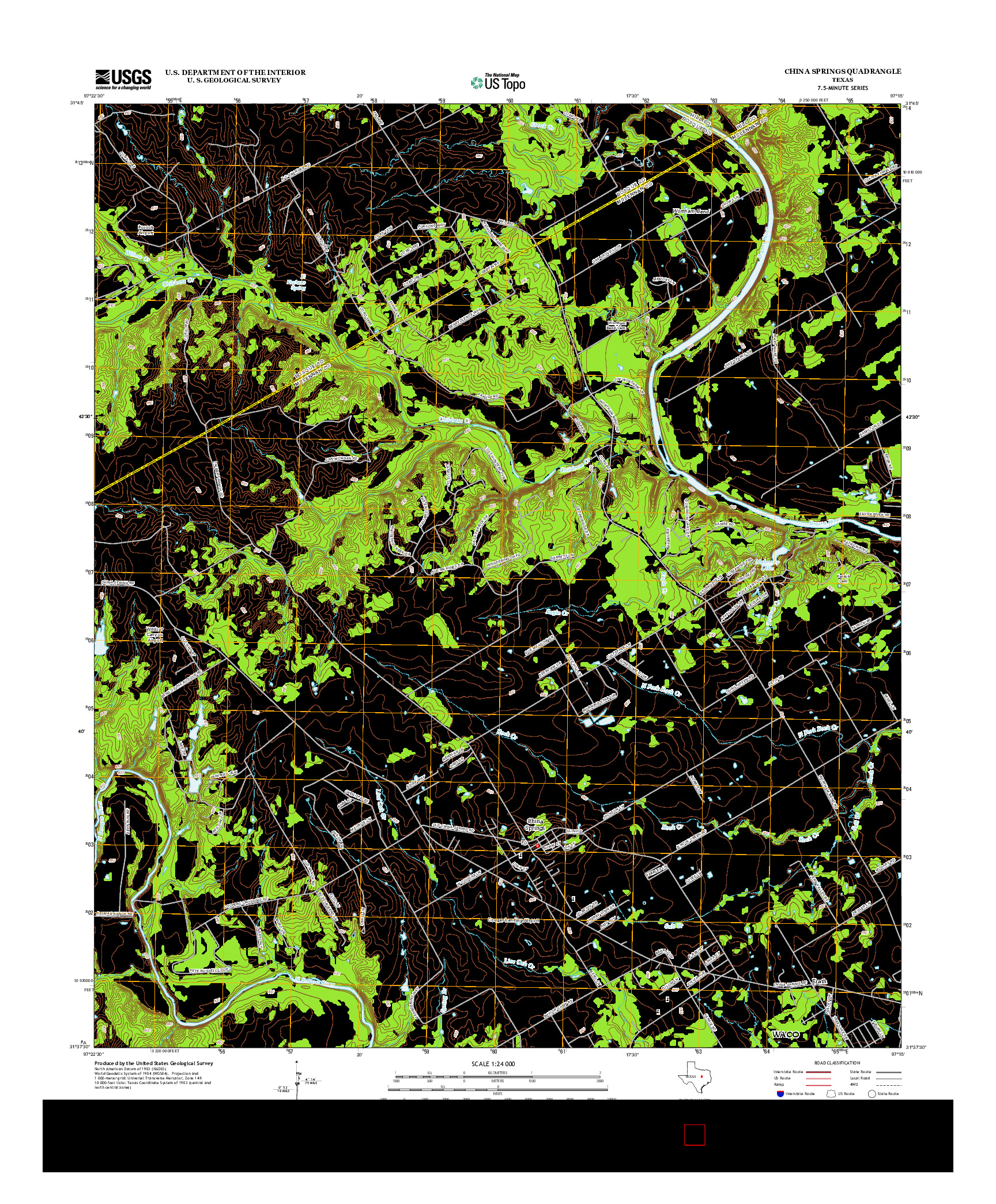 USGS US TOPO 7.5-MINUTE MAP FOR CHINA SPRINGS, TX 2012