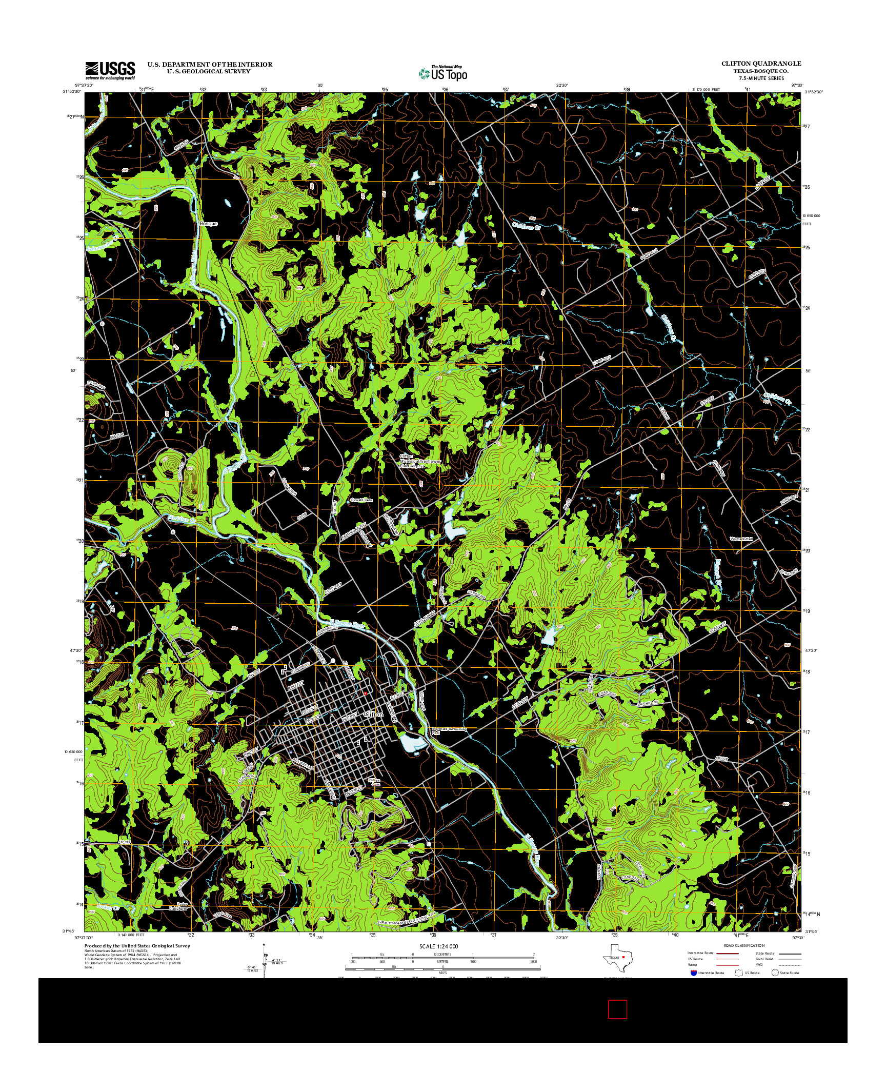 USGS US TOPO 7.5-MINUTE MAP FOR CLIFTON, TX 2012