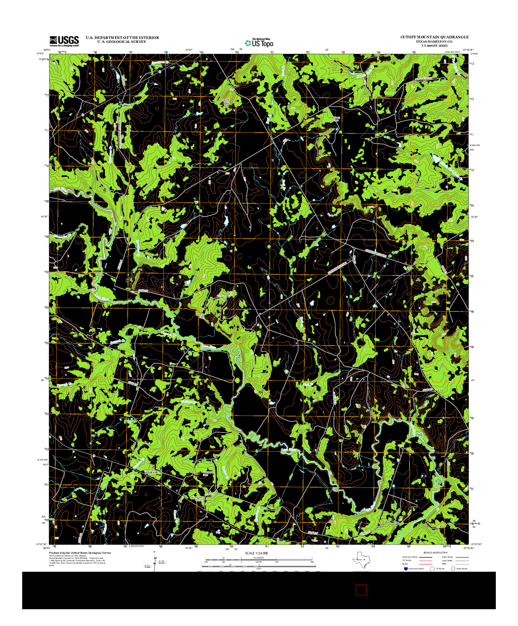 USGS US TOPO 7.5-MINUTE MAP FOR CUTOFF MOUNTAIN, TX 2012