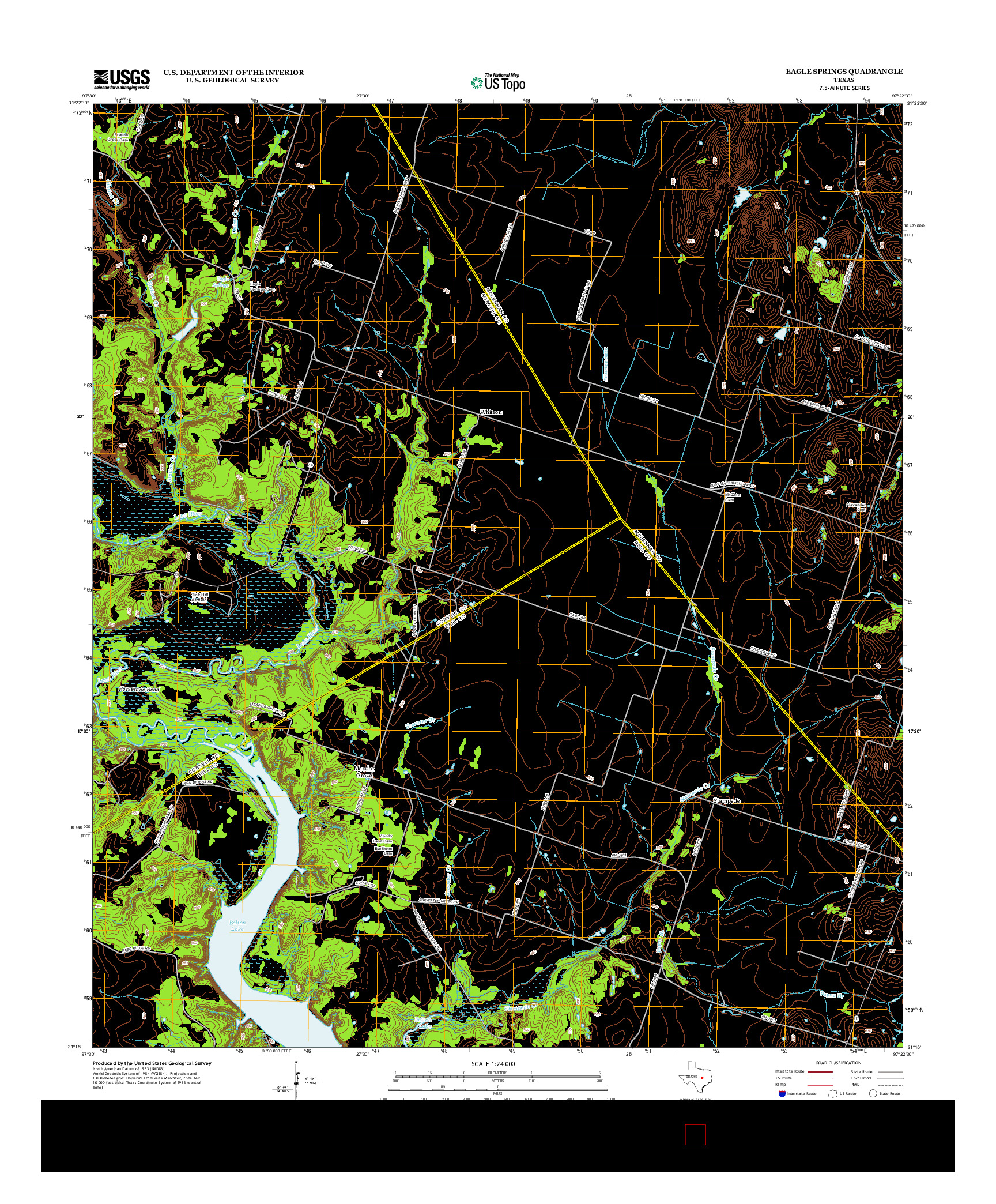 USGS US TOPO 7.5-MINUTE MAP FOR EAGLE SPRINGS, TX 2012