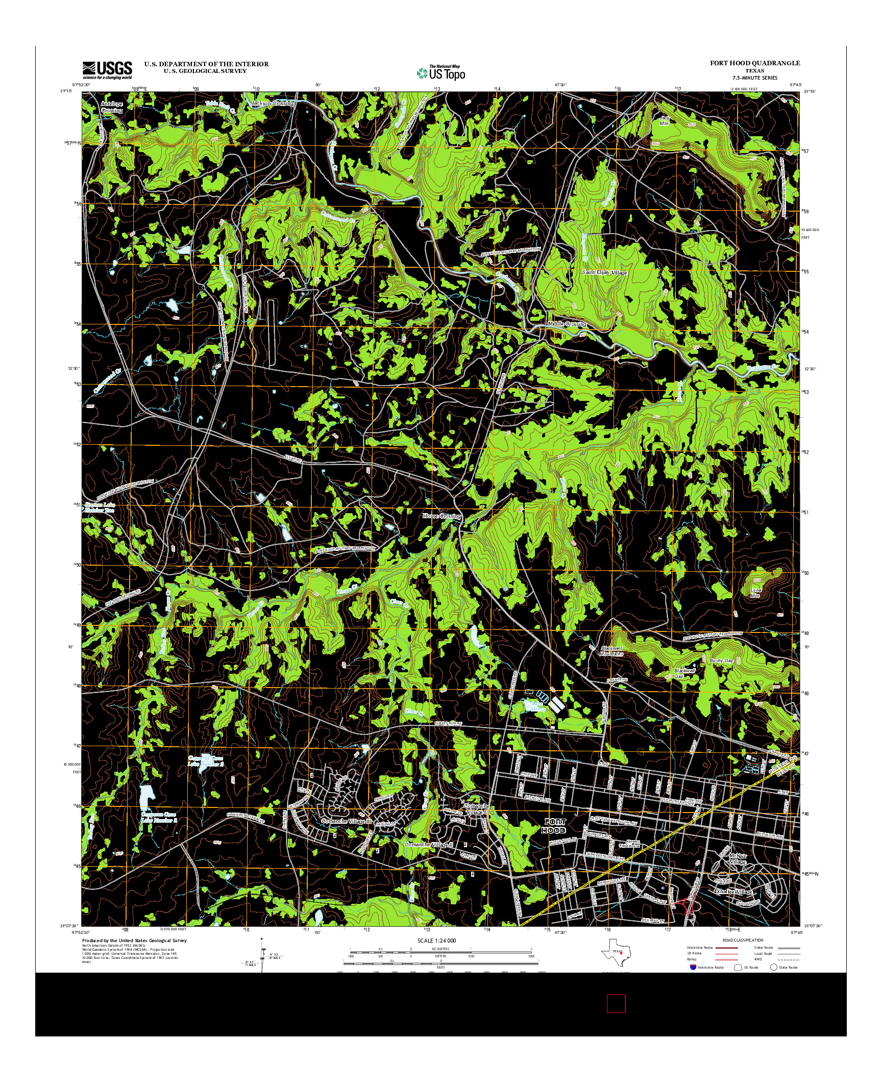 USGS US TOPO 7.5-MINUTE MAP FOR FORT HOOD, TX 2012