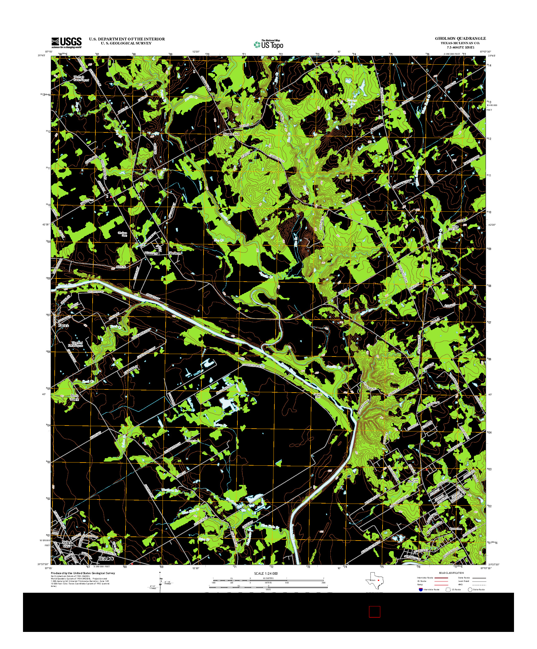 USGS US TOPO 7.5-MINUTE MAP FOR GHOLSON, TX 2012