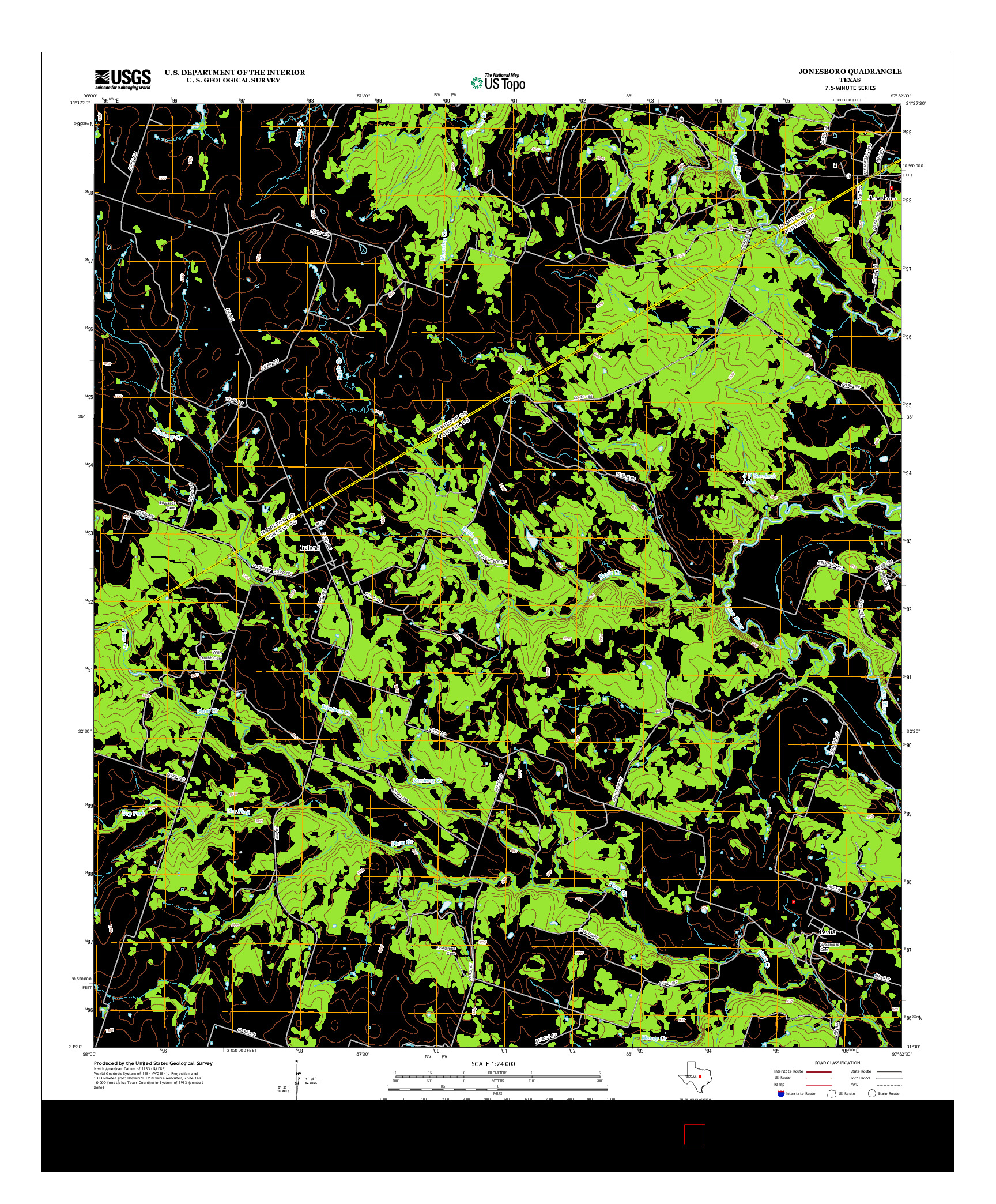 USGS US TOPO 7.5-MINUTE MAP FOR JONESBORO, TX 2012