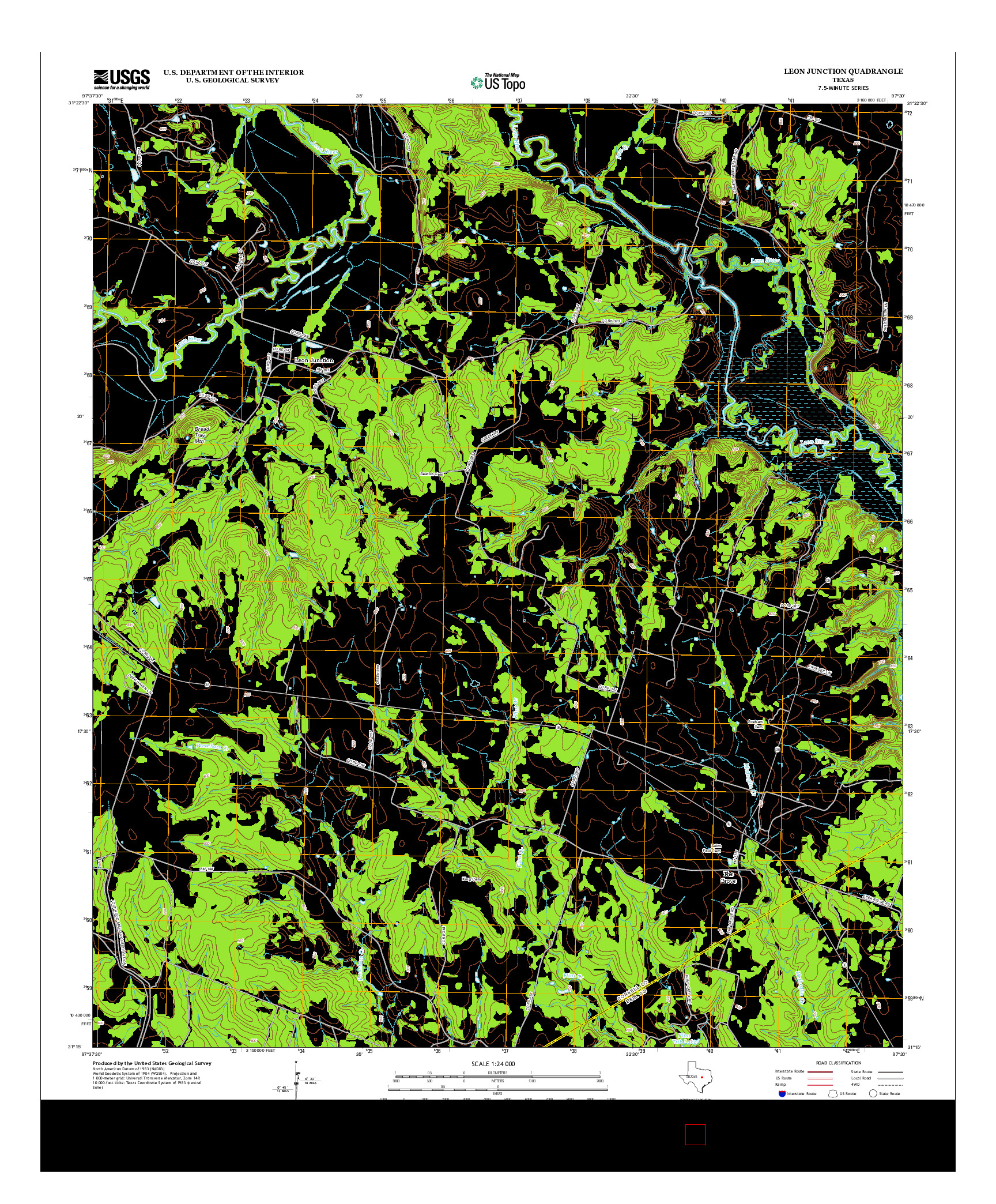 USGS US TOPO 7.5-MINUTE MAP FOR LEON JUNCTION, TX 2012