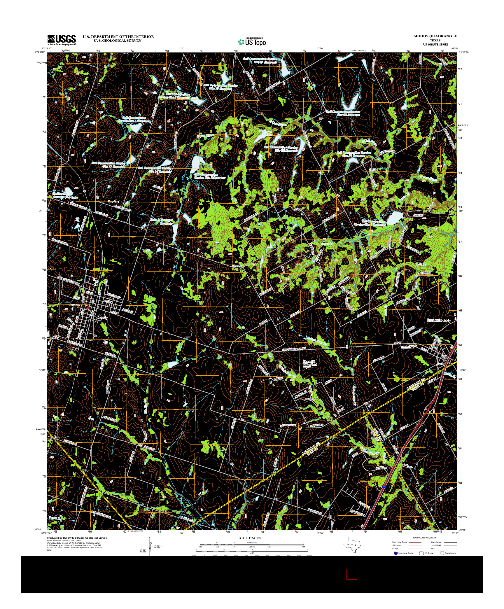 USGS US TOPO 7.5-MINUTE MAP FOR MOODY, TX 2012