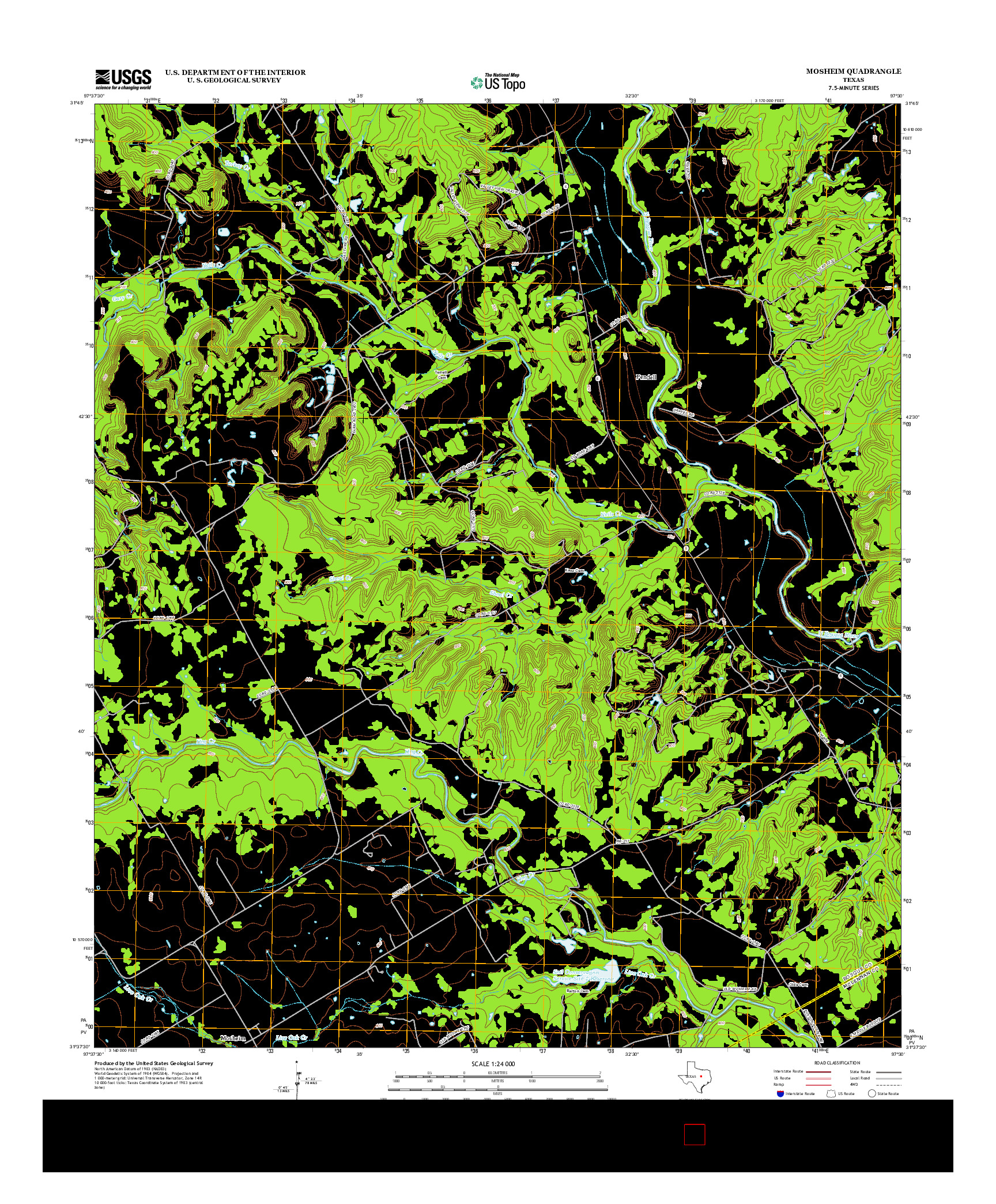 USGS US TOPO 7.5-MINUTE MAP FOR MOSHEIM, TX 2012