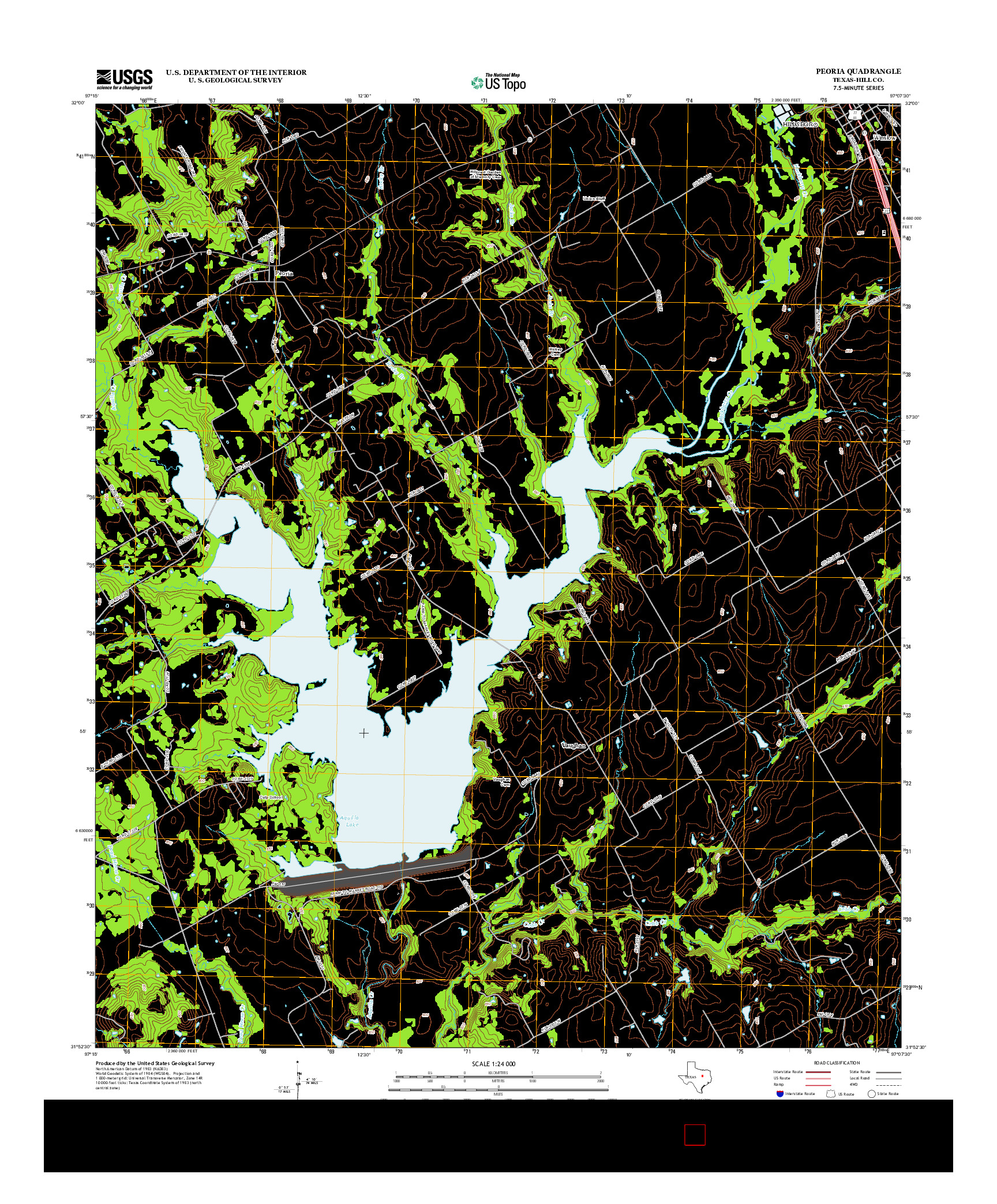 USGS US TOPO 7.5-MINUTE MAP FOR PEORIA, TX 2012