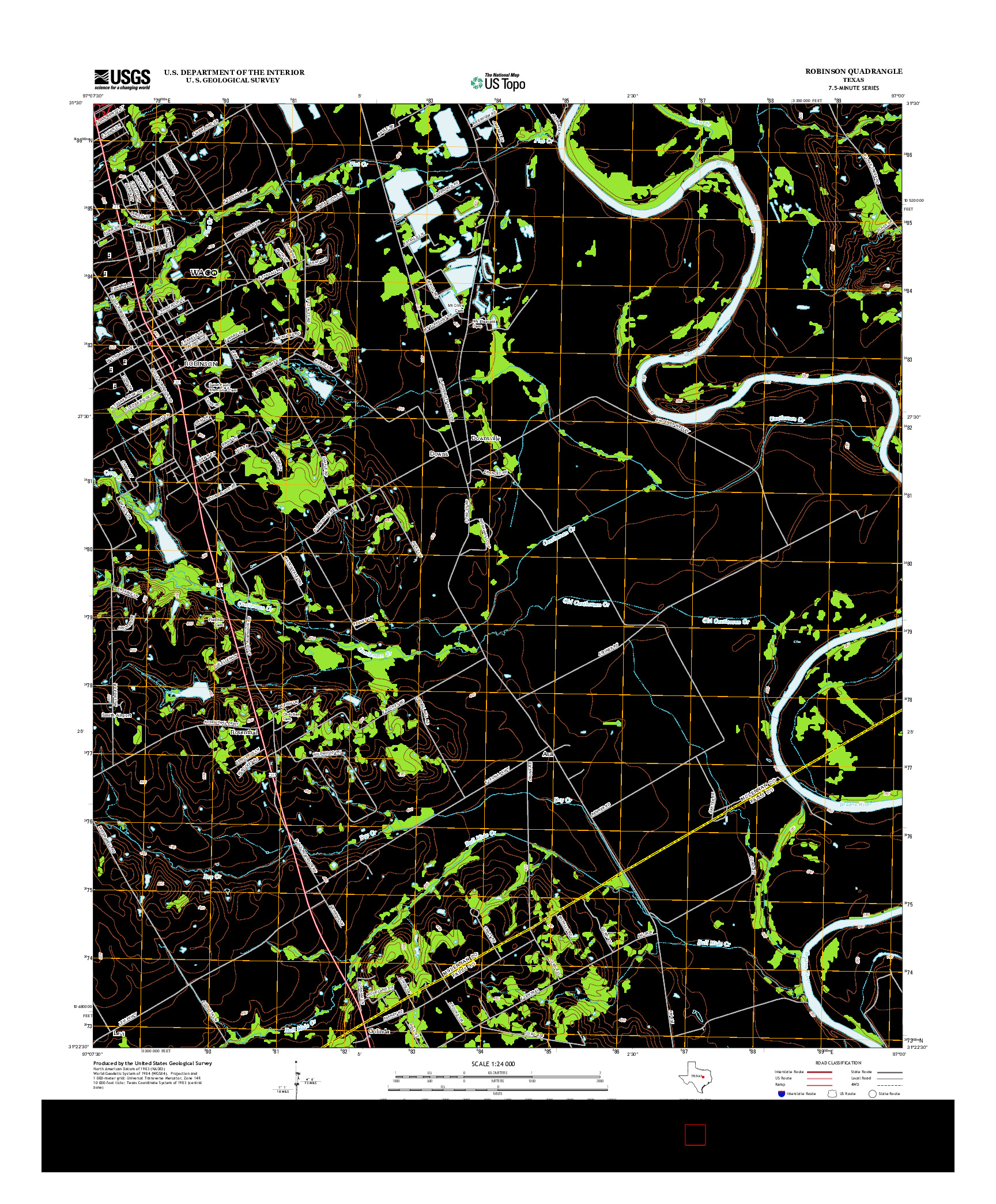 USGS US TOPO 7.5-MINUTE MAP FOR ROBINSON, TX 2012