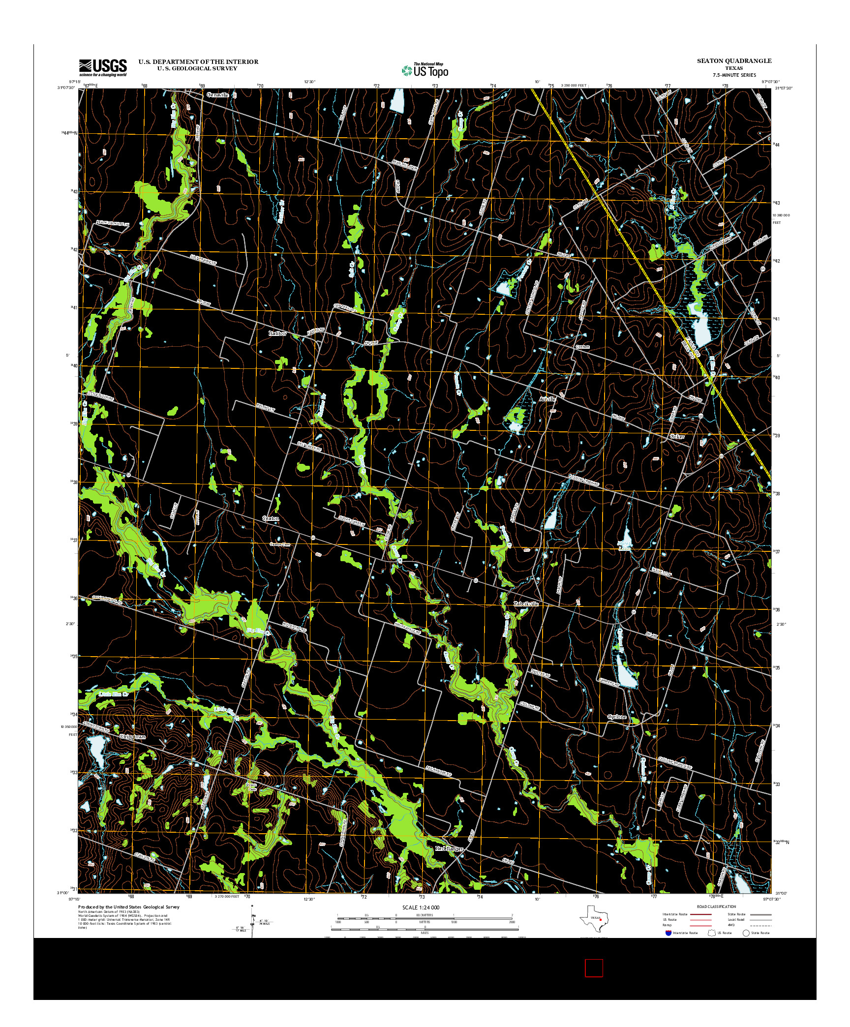 USGS US TOPO 7.5-MINUTE MAP FOR SEATON, TX 2012