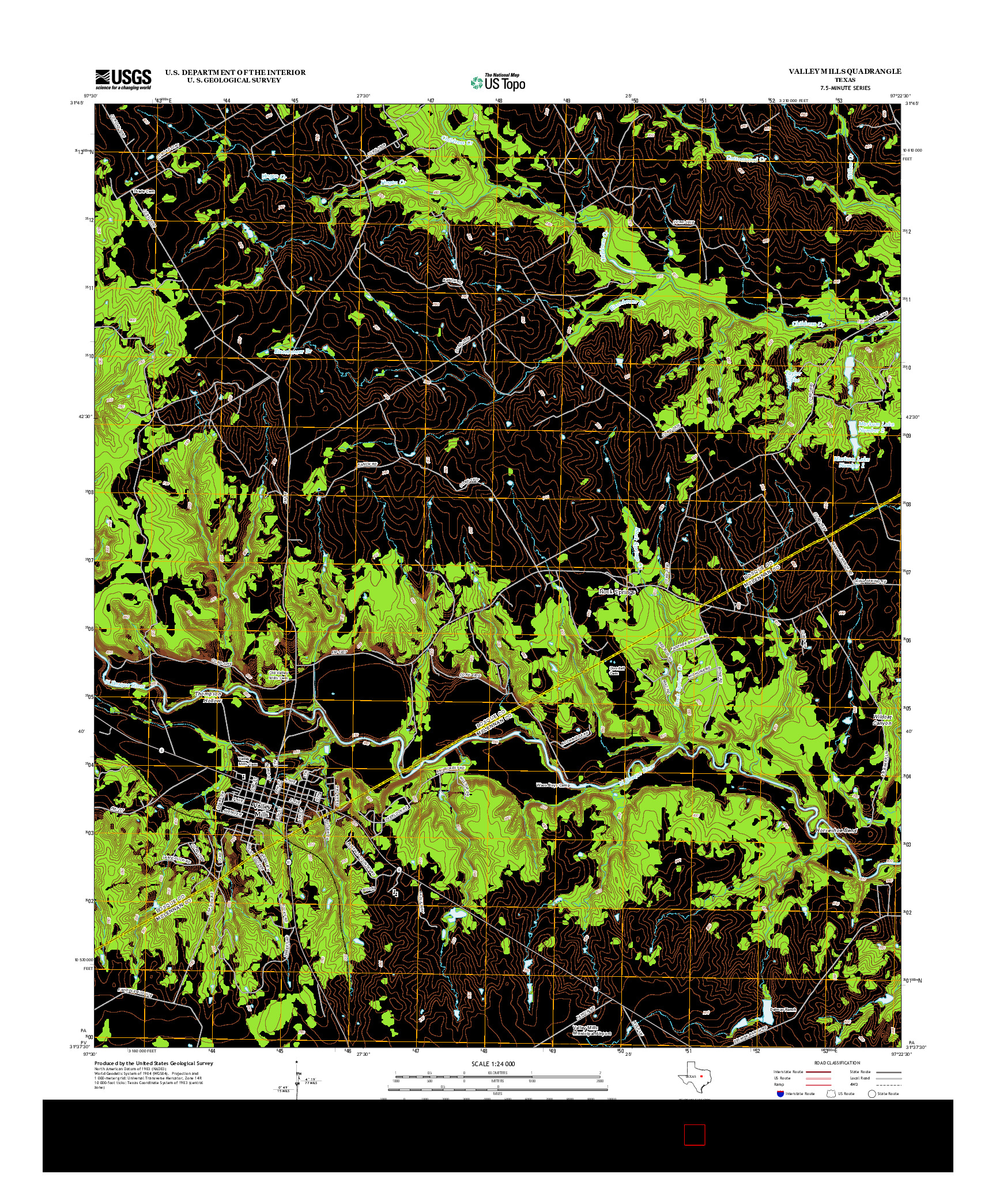 USGS US TOPO 7.5-MINUTE MAP FOR VALLEY MILLS, TX 2012