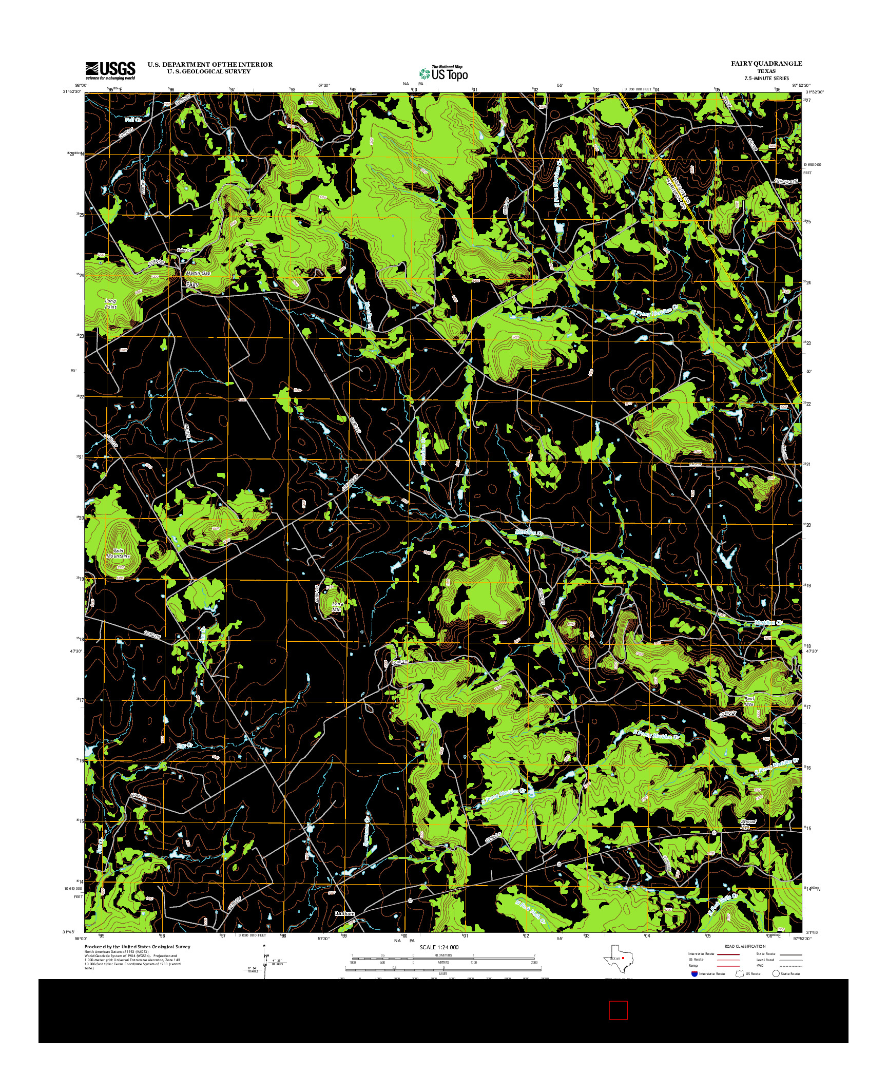 USGS US TOPO 7.5-MINUTE MAP FOR FAIRY, TX 2012