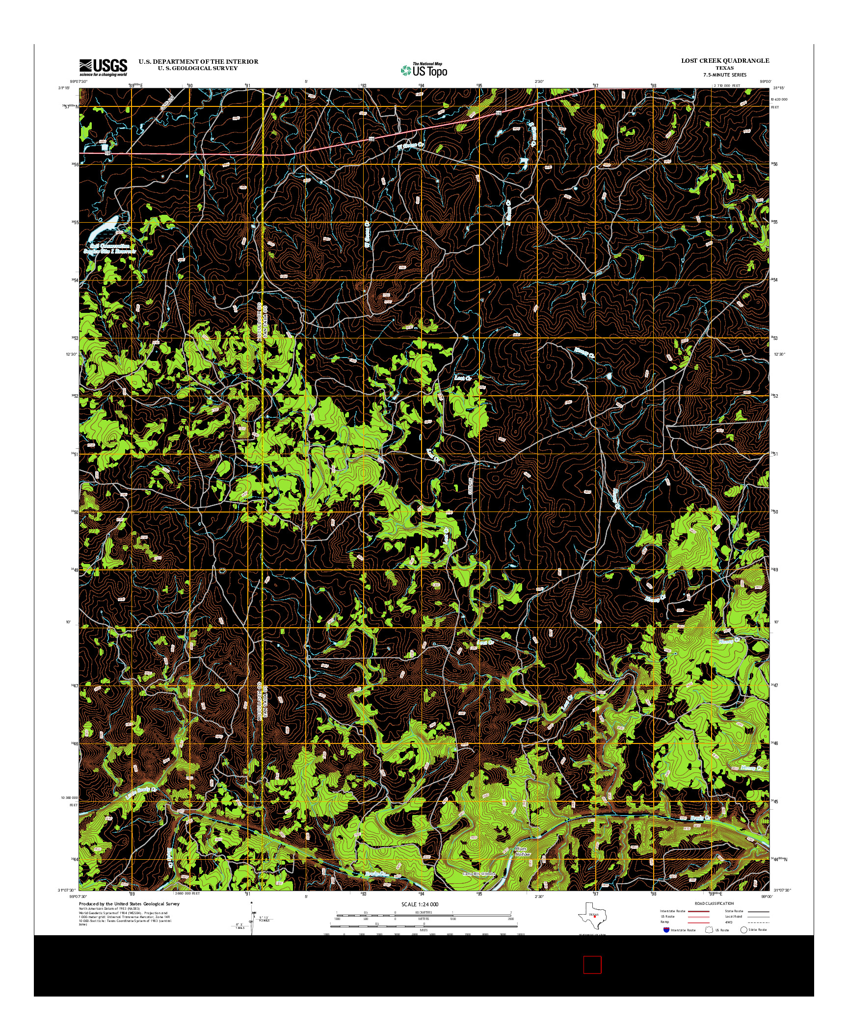 USGS US TOPO 7.5-MINUTE MAP FOR LOST CREEK, TX 2012