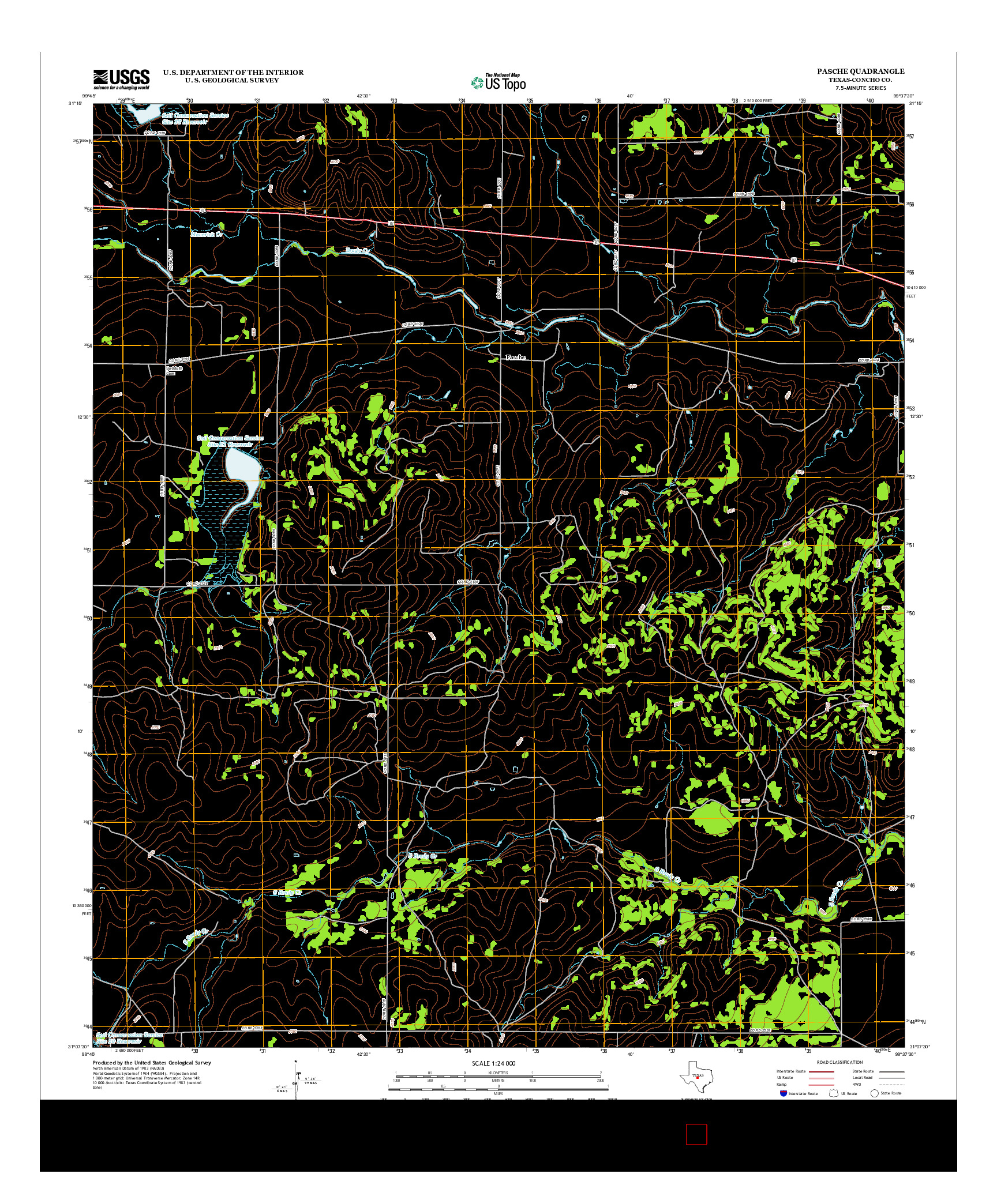 USGS US TOPO 7.5-MINUTE MAP FOR PASCHE, TX 2012