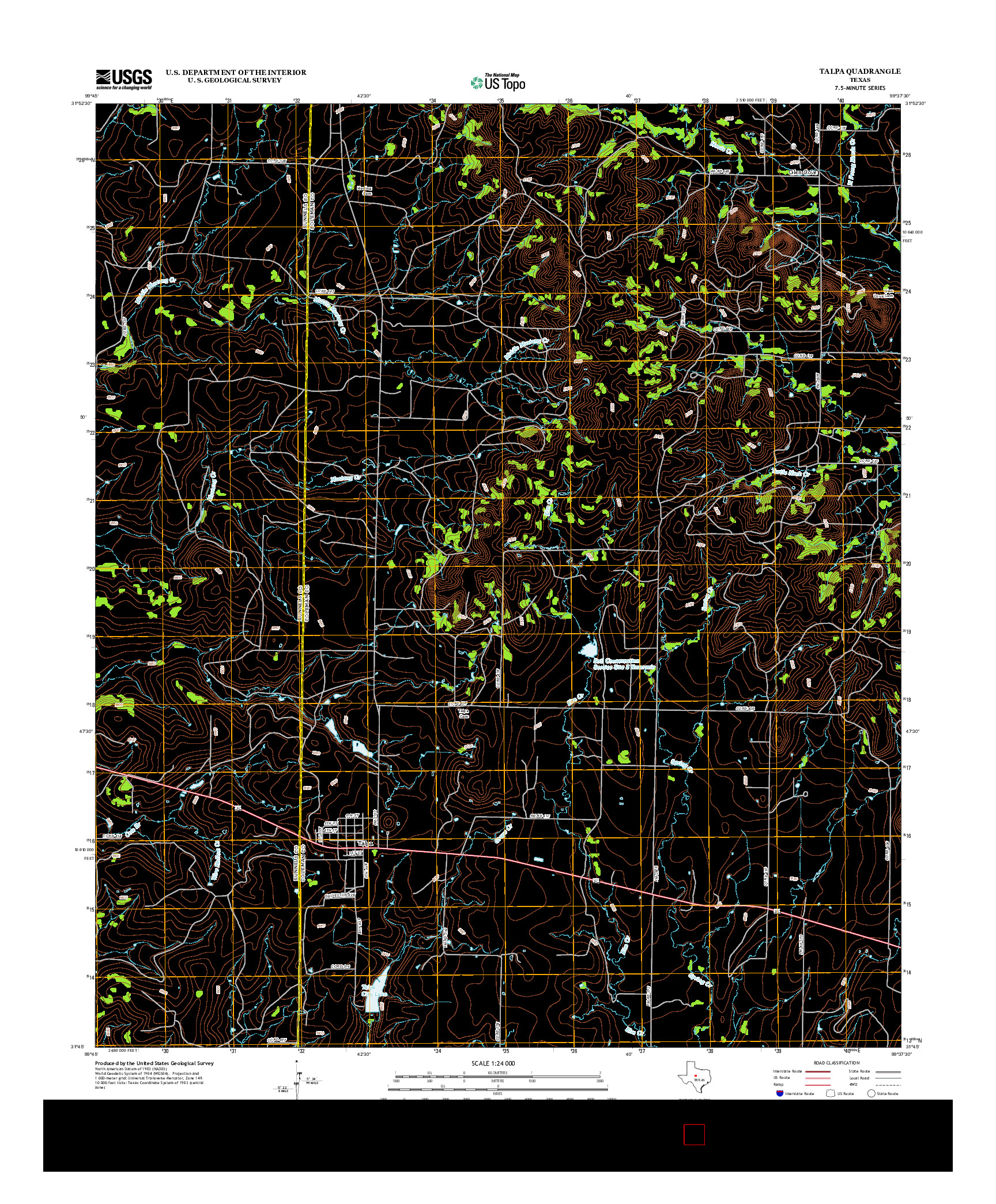 USGS US TOPO 7.5-MINUTE MAP FOR TALPA, TX 2012