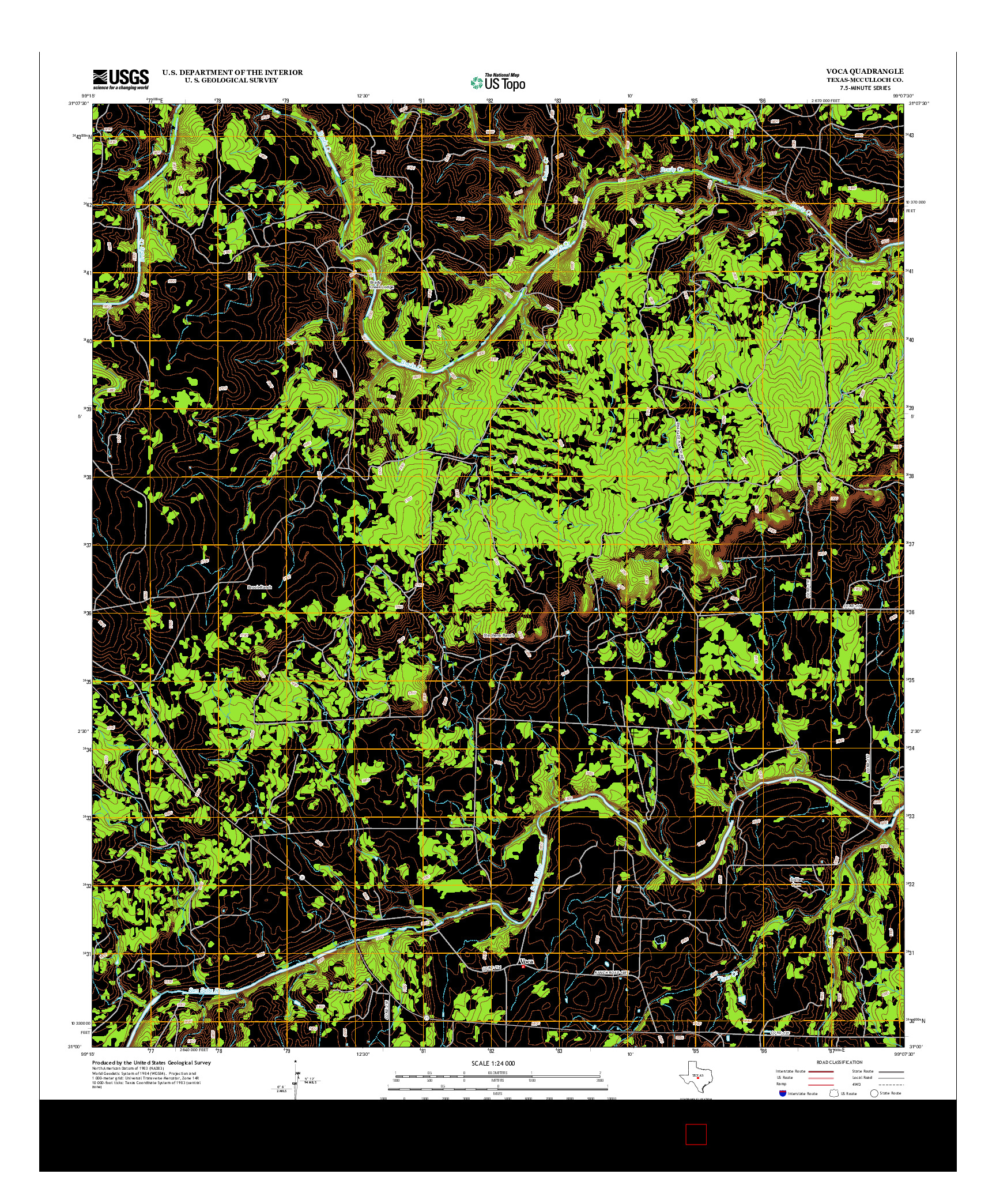 USGS US TOPO 7.5-MINUTE MAP FOR VOCA, TX 2012