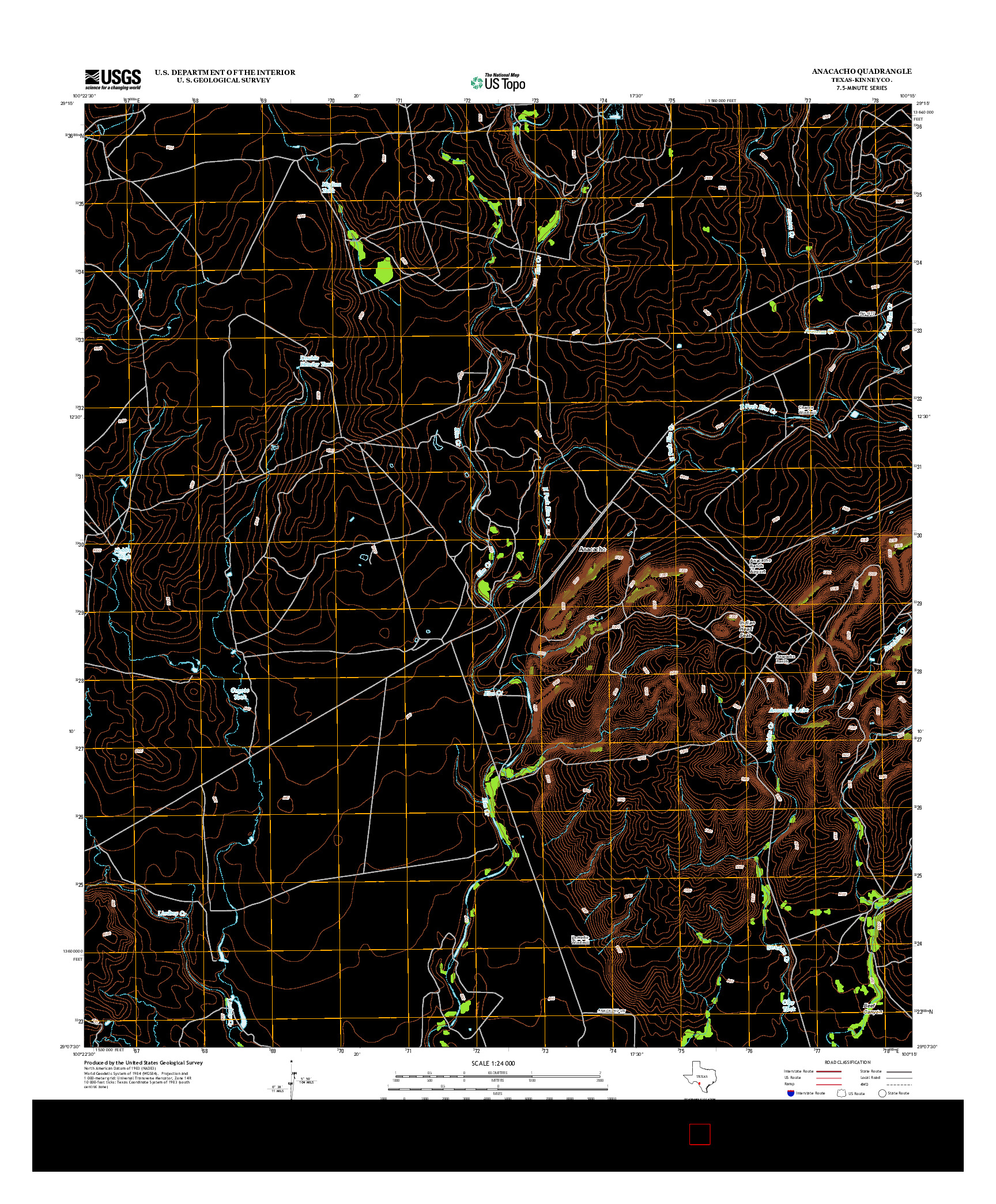 USGS US TOPO 7.5-MINUTE MAP FOR ANACACHO, TX 2012