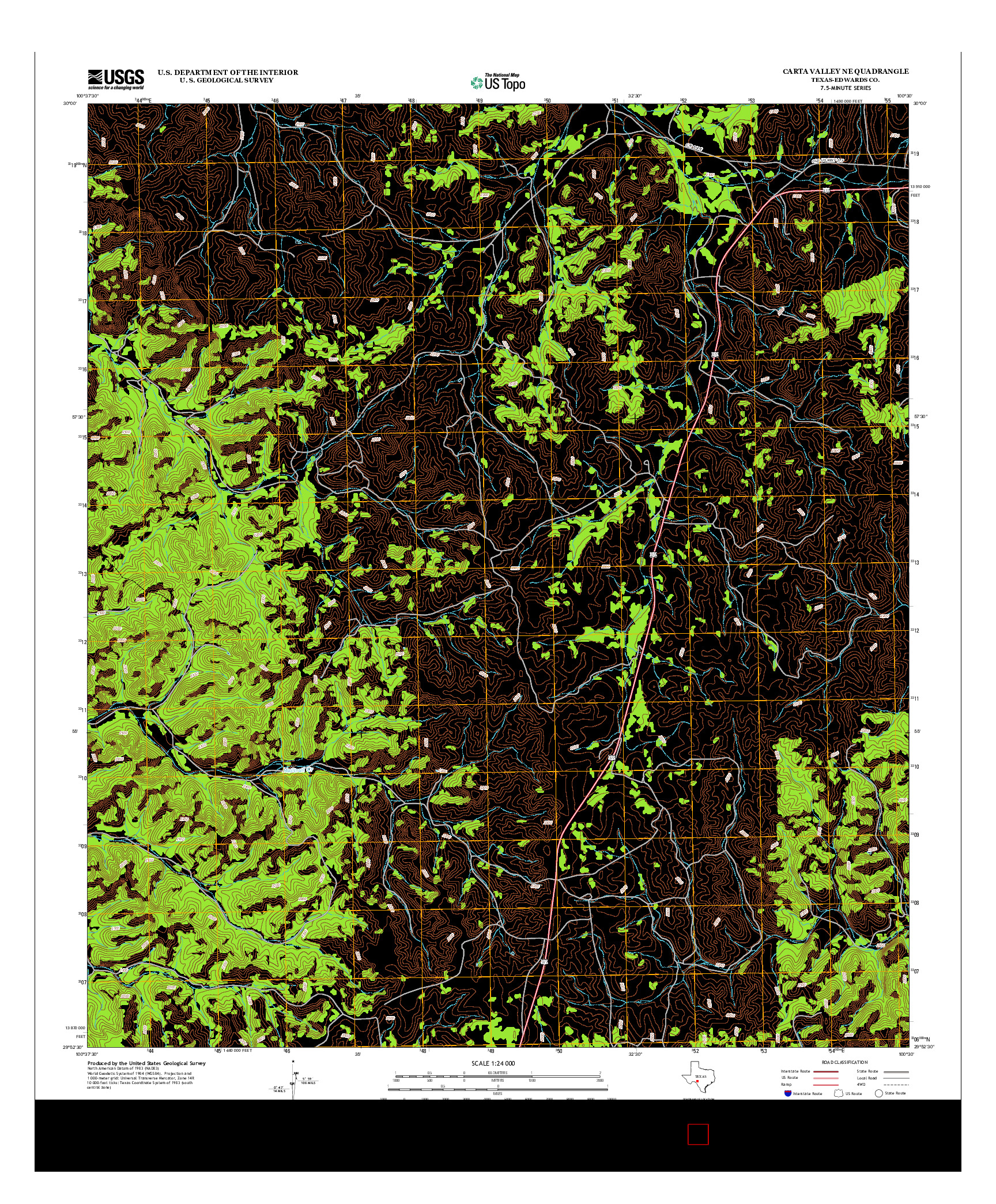 USGS US TOPO 7.5-MINUTE MAP FOR CARTA VALLEY NE, TX 2012