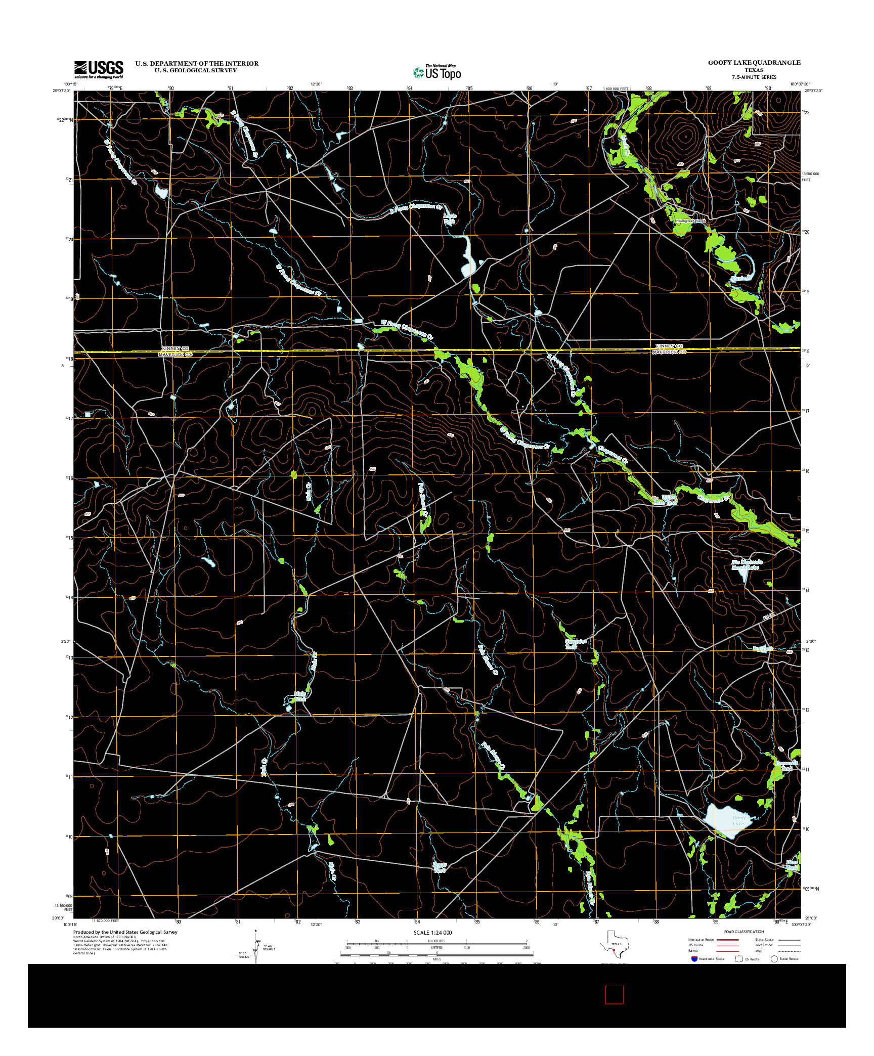 USGS US TOPO 7.5-MINUTE MAP FOR GOOFY LAKE, TX 2012