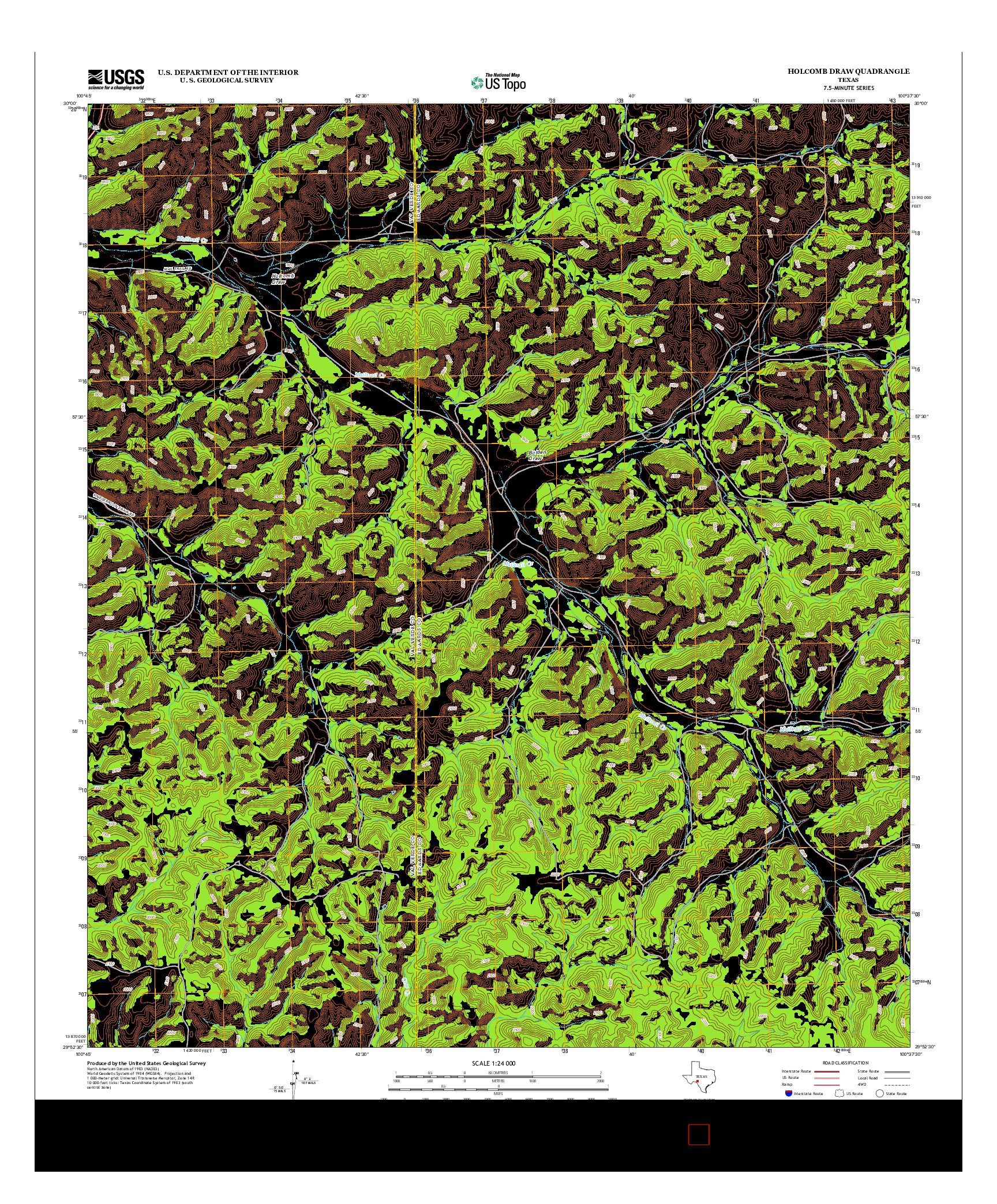 USGS US TOPO 7.5-MINUTE MAP FOR HOLCOMB DRAW, TX 2012