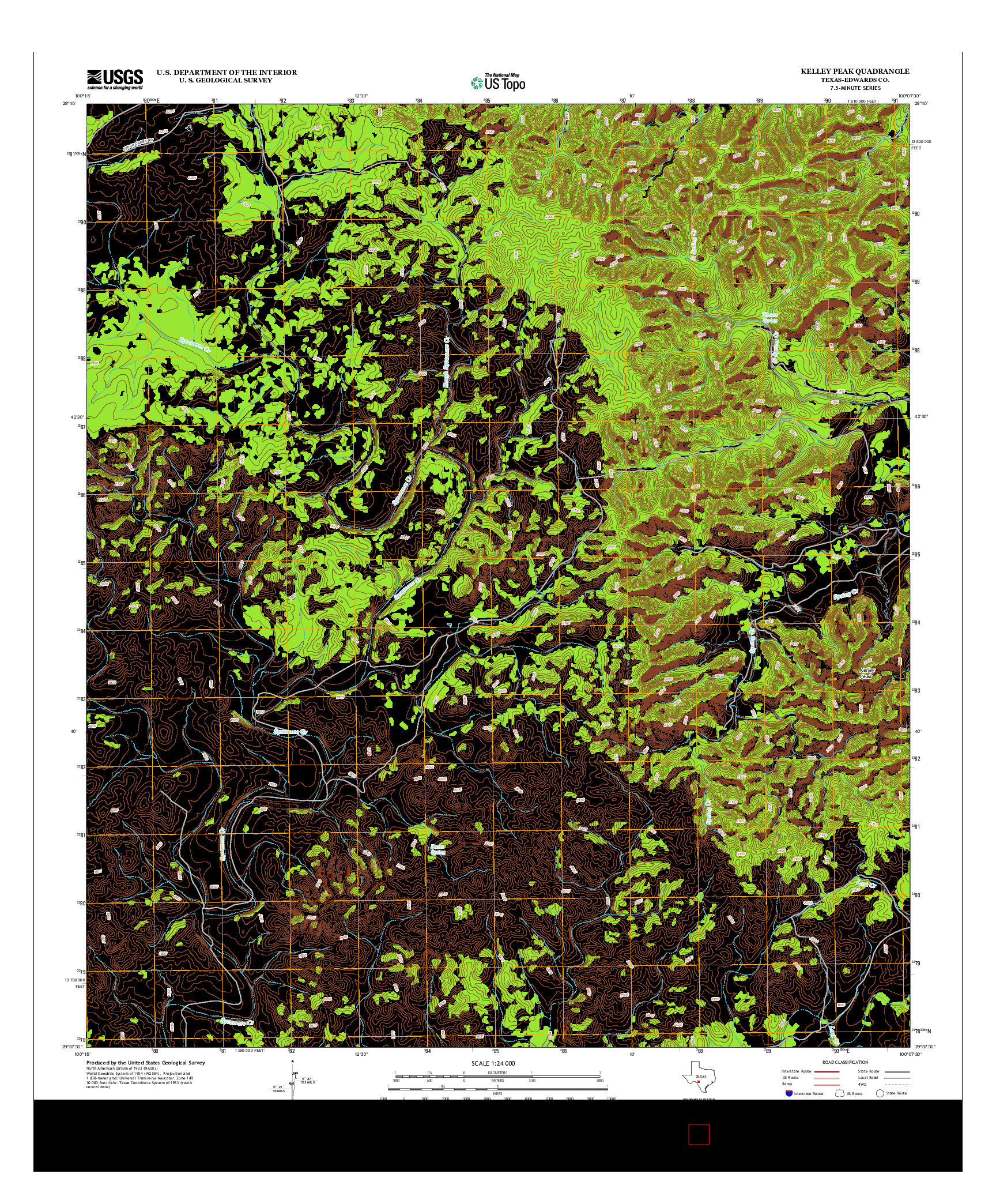 USGS US TOPO 7.5-MINUTE MAP FOR KELLEY PEAK, TX 2012