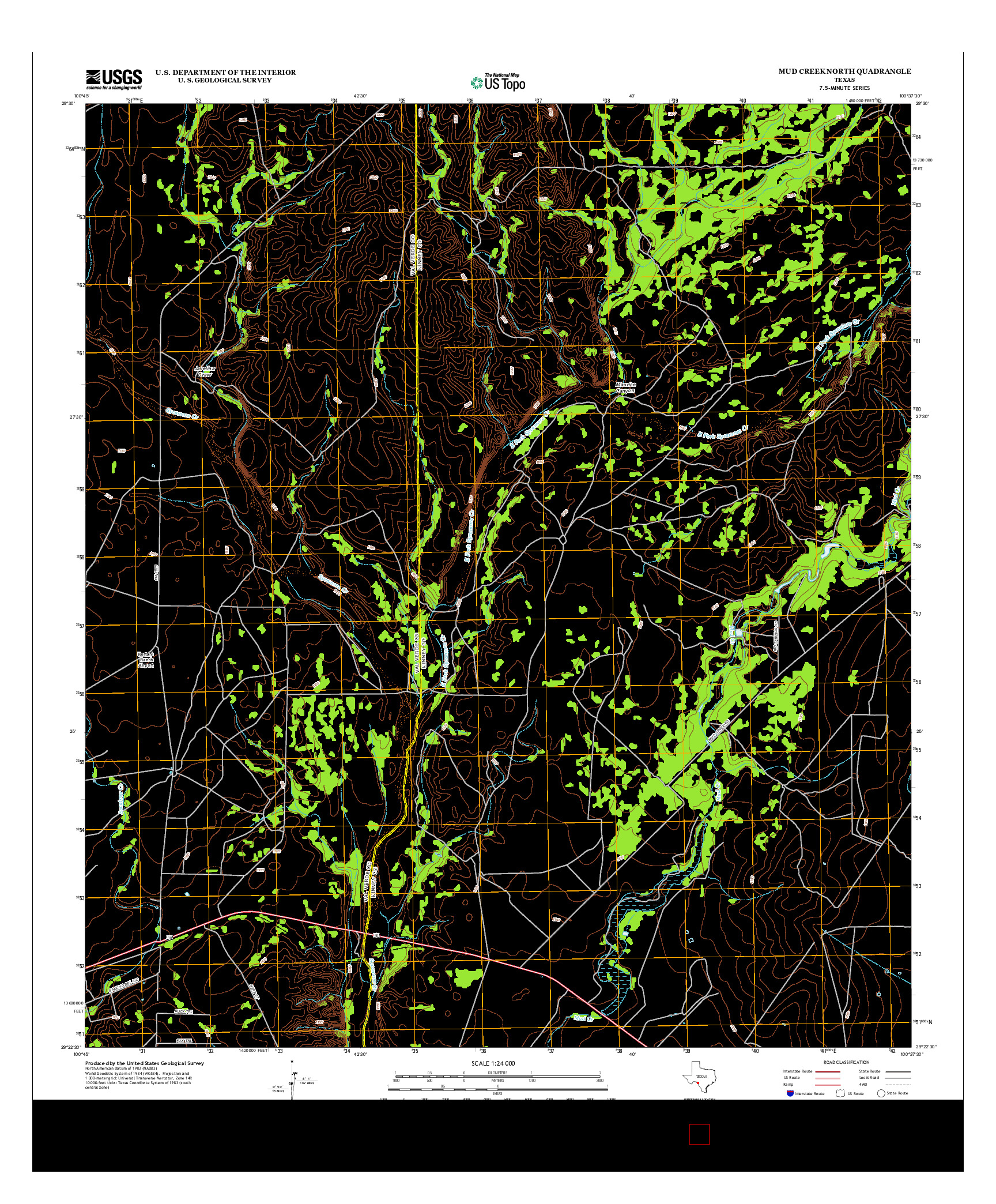 USGS US TOPO 7.5-MINUTE MAP FOR MUD CREEK NORTH, TX 2012