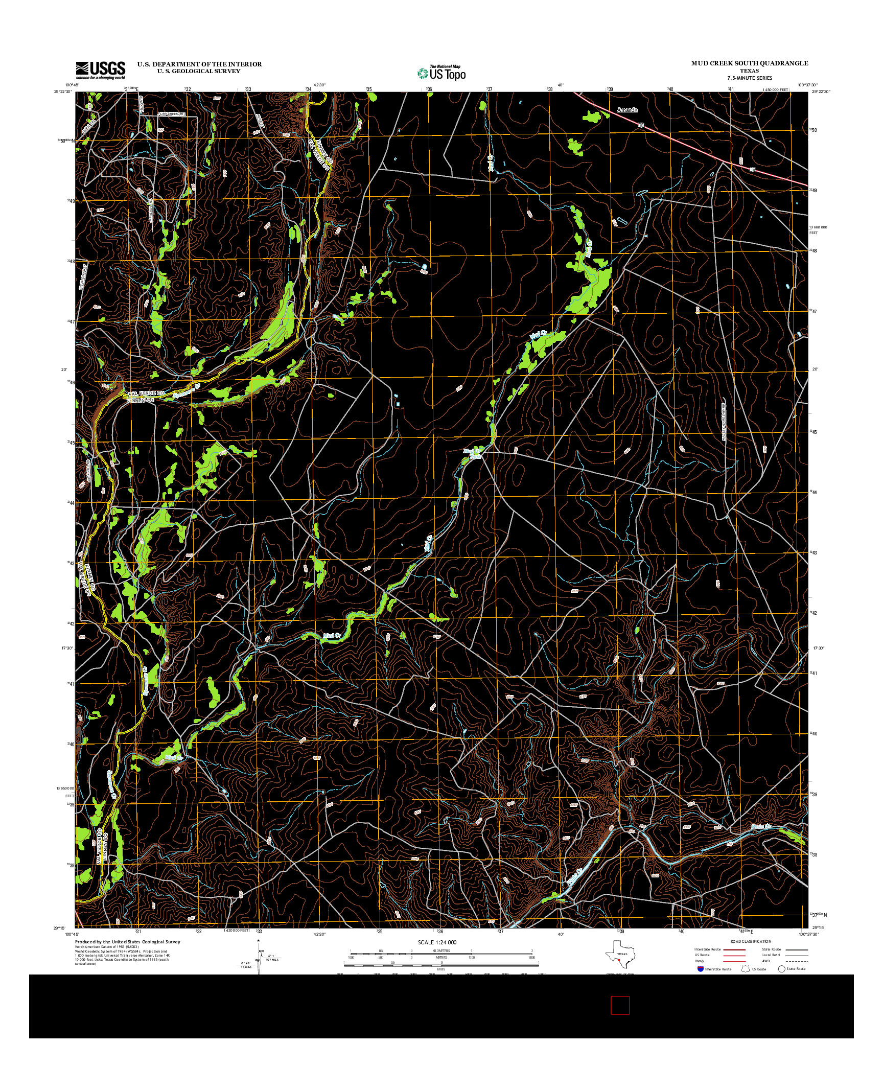 USGS US TOPO 7.5-MINUTE MAP FOR MUD CREEK SOUTH, TX 2012