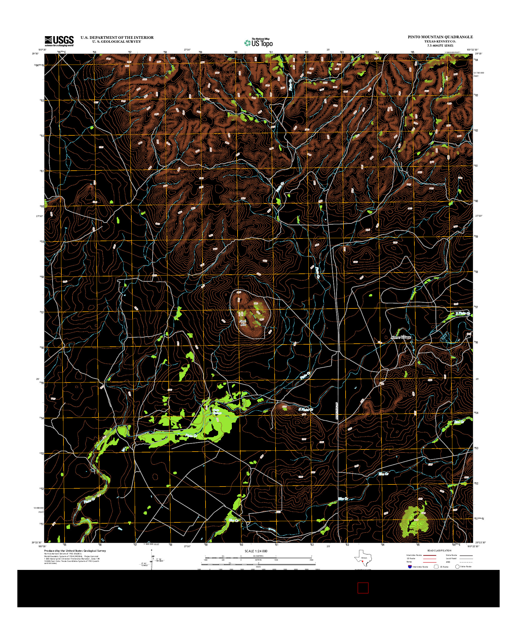 USGS US TOPO 7.5-MINUTE MAP FOR PINTO MOUNTAIN, TX 2012