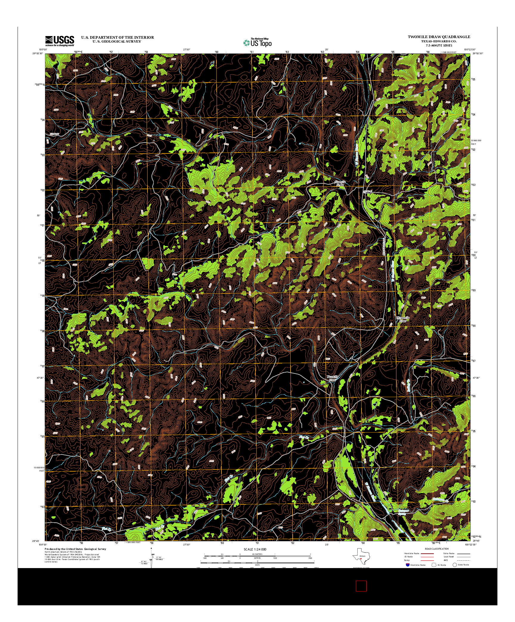 USGS US TOPO 7.5-MINUTE MAP FOR TWOMILE DRAW, TX 2012