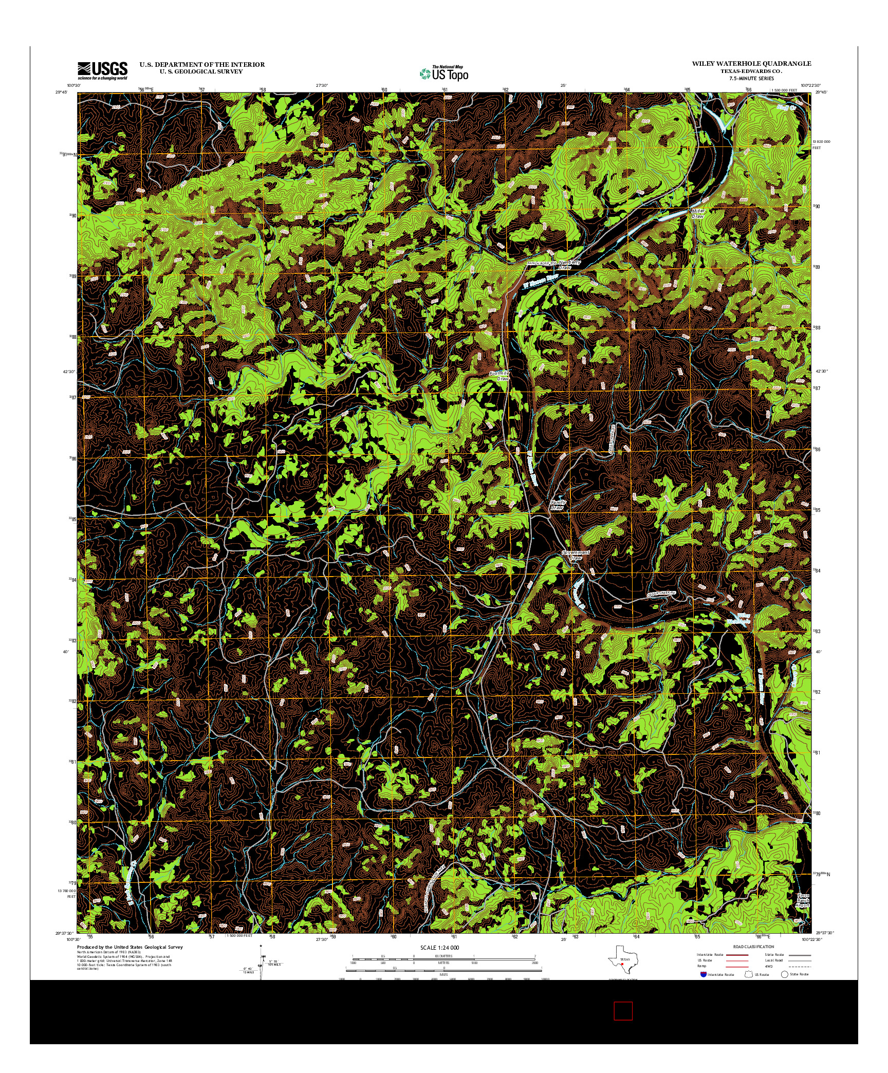 USGS US TOPO 7.5-MINUTE MAP FOR WILEY WATERHOLE, TX 2012