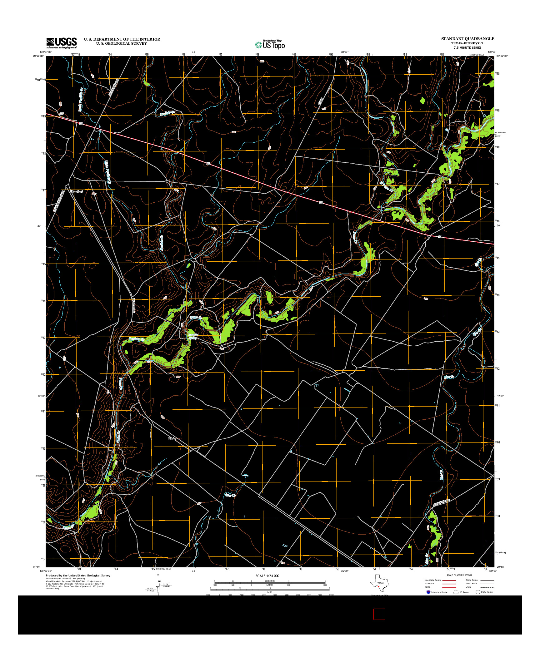 USGS US TOPO 7.5-MINUTE MAP FOR STANDART, TX 2012