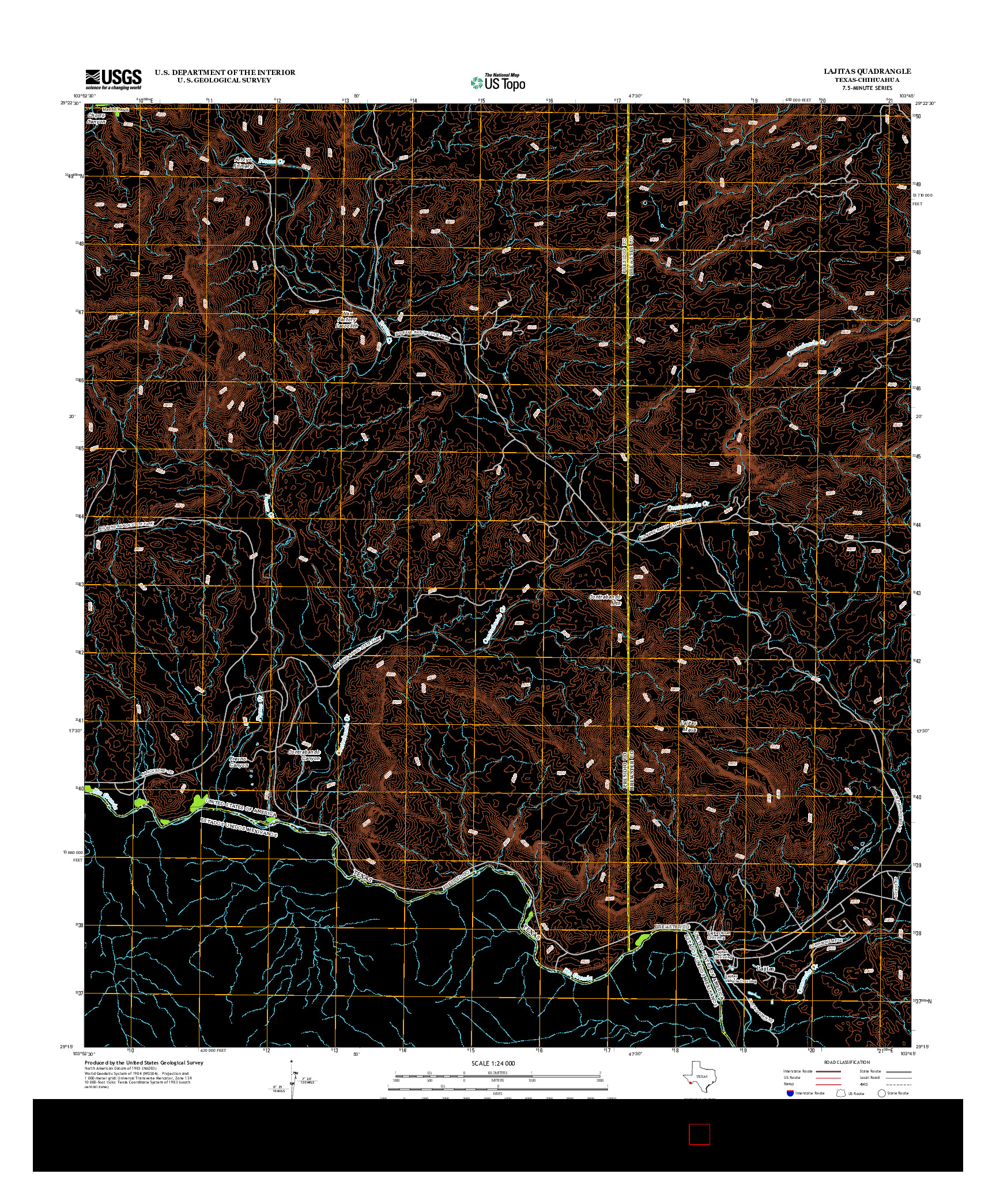 USGS US TOPO 7.5-MINUTE MAP FOR LAJITAS, TX-CHH 2013