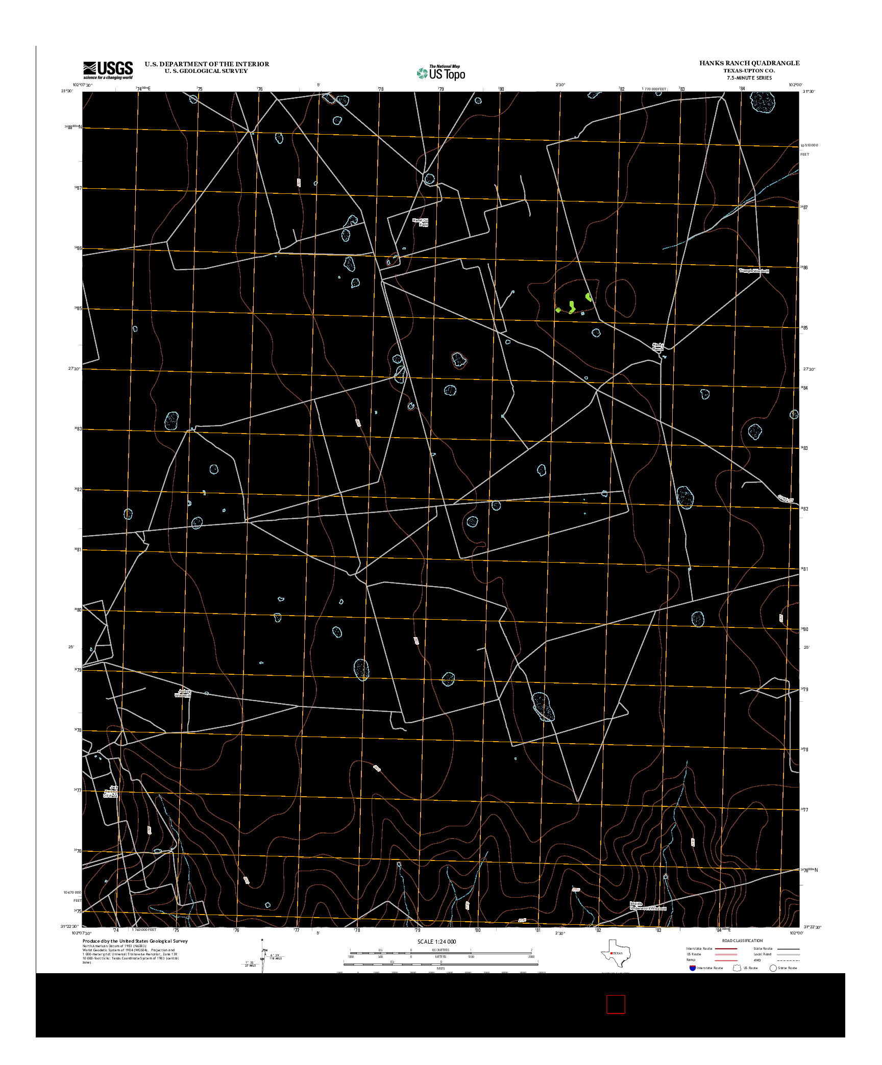 USGS US TOPO 7.5-MINUTE MAP FOR HANKS RANCH, TX 2013