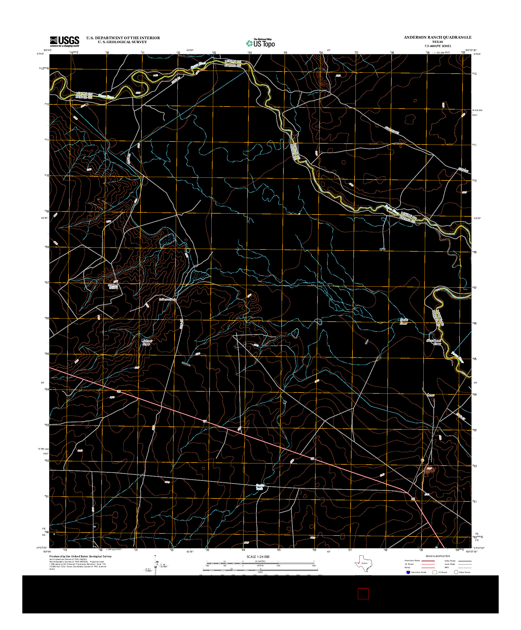 USGS US TOPO 7.5-MINUTE MAP FOR ANDERSON RANCH, TX 2013