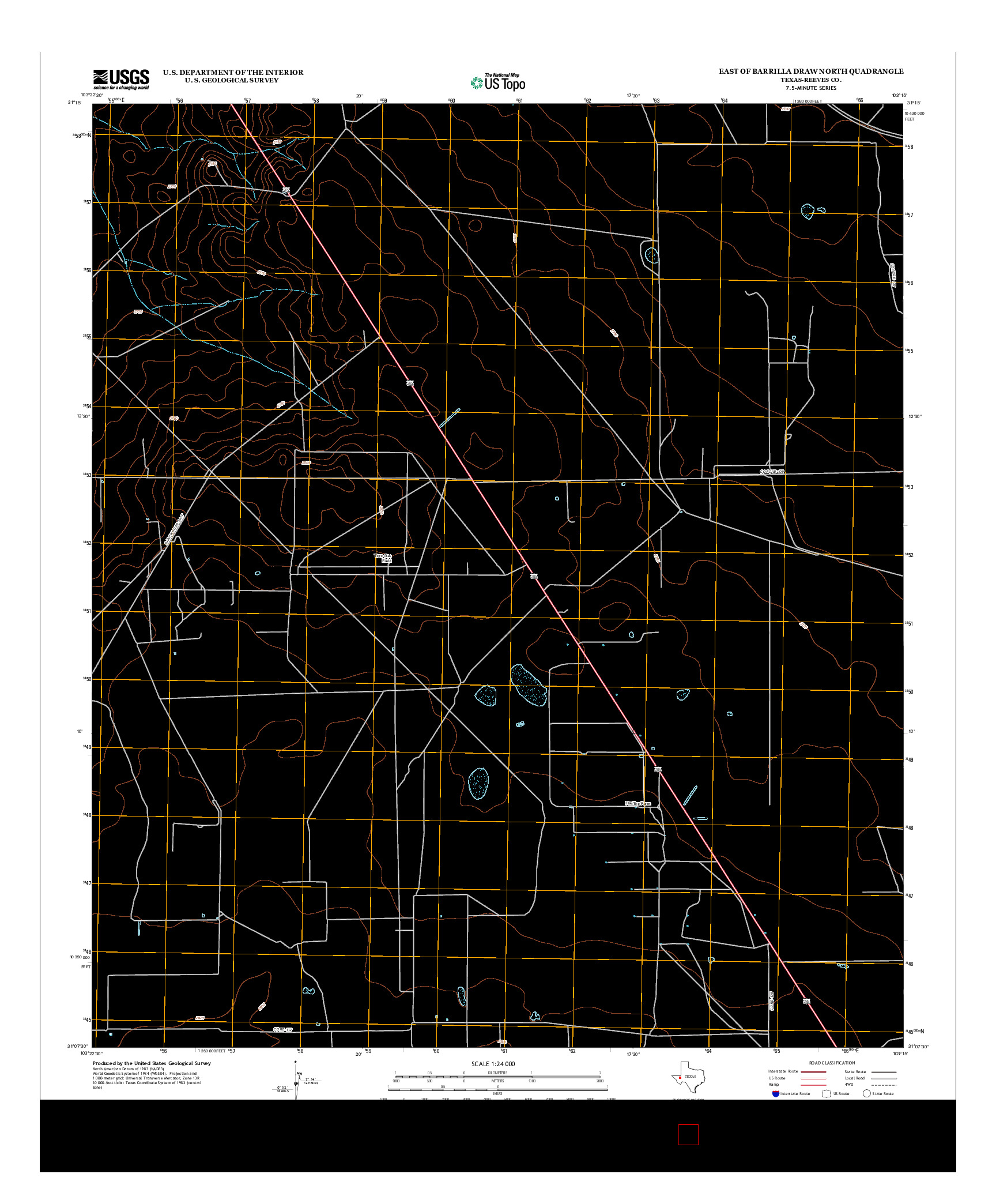 USGS US TOPO 7.5-MINUTE MAP FOR EAST OF BARRILLA DRAW NORTH, TX 2013