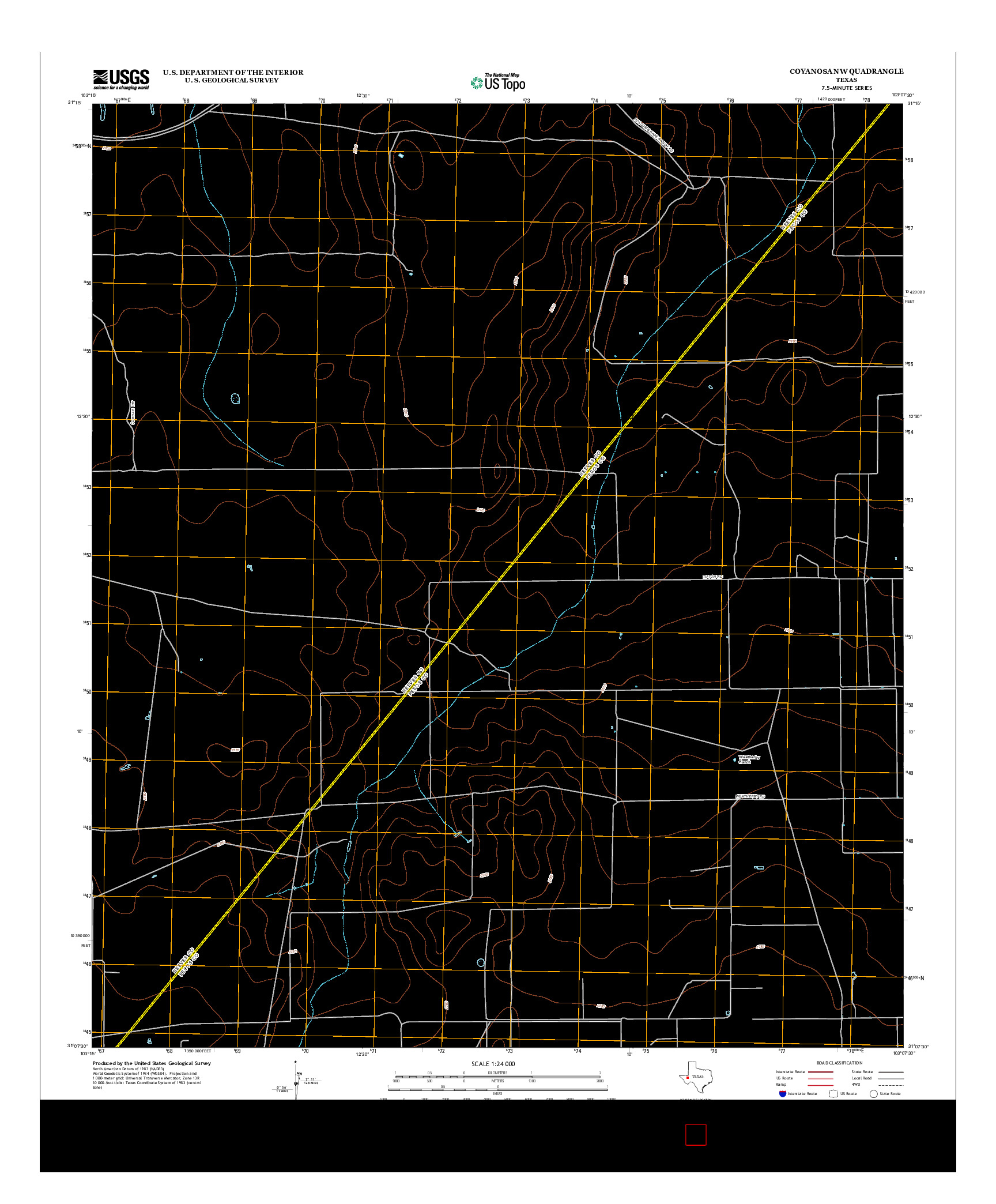 USGS US TOPO 7.5-MINUTE MAP FOR COYANOSA NW, TX 2013