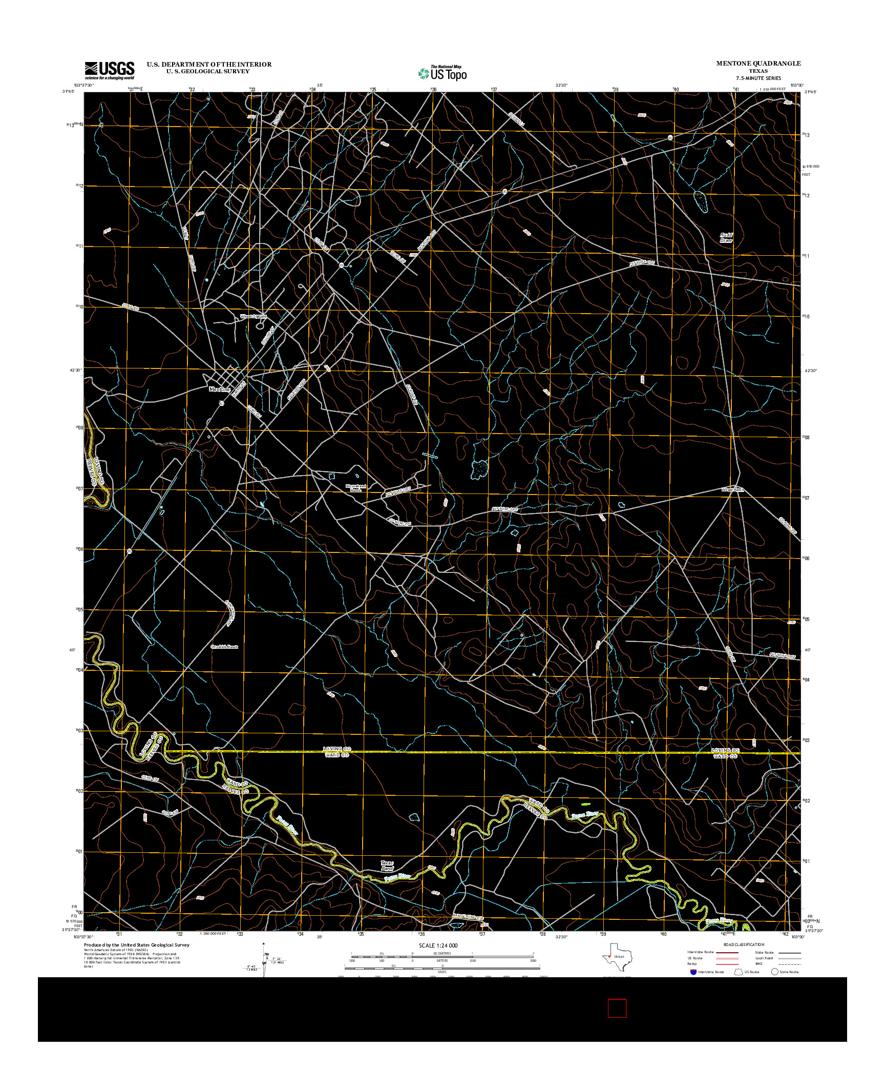 USGS US TOPO 7.5-MINUTE MAP FOR MENTONE, TX 2013
