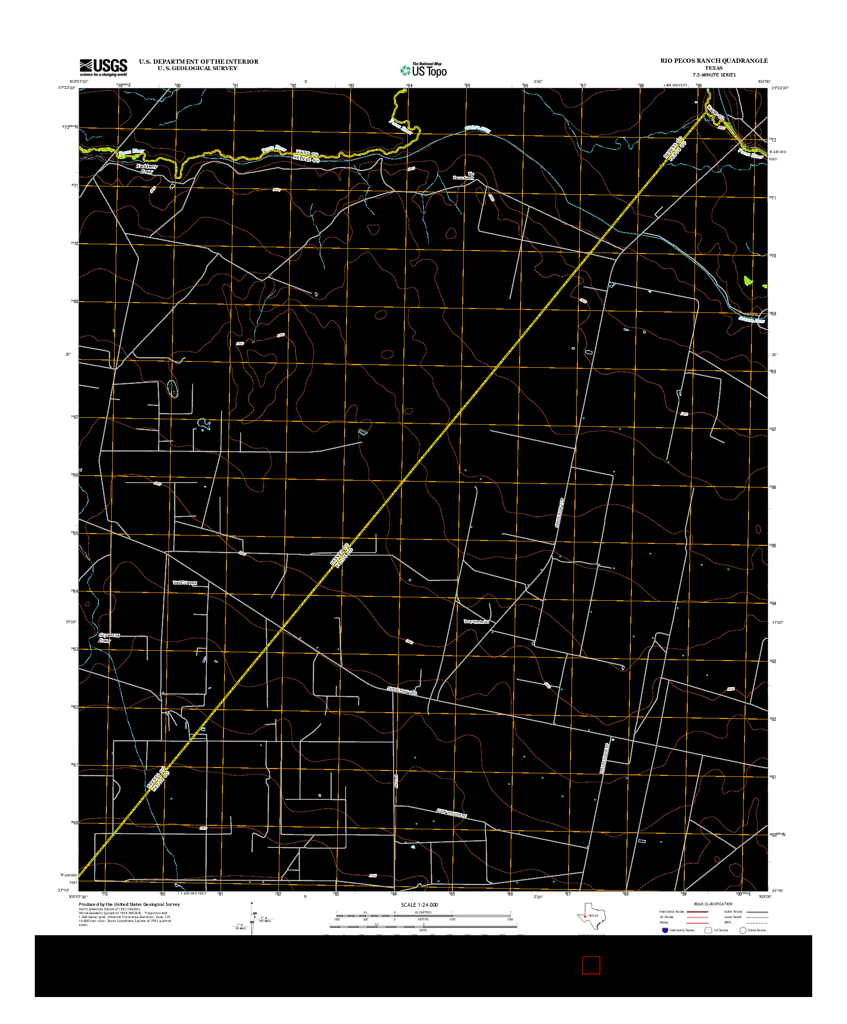 USGS US TOPO 7.5-MINUTE MAP FOR RIO PECOS RANCH, TX 2013