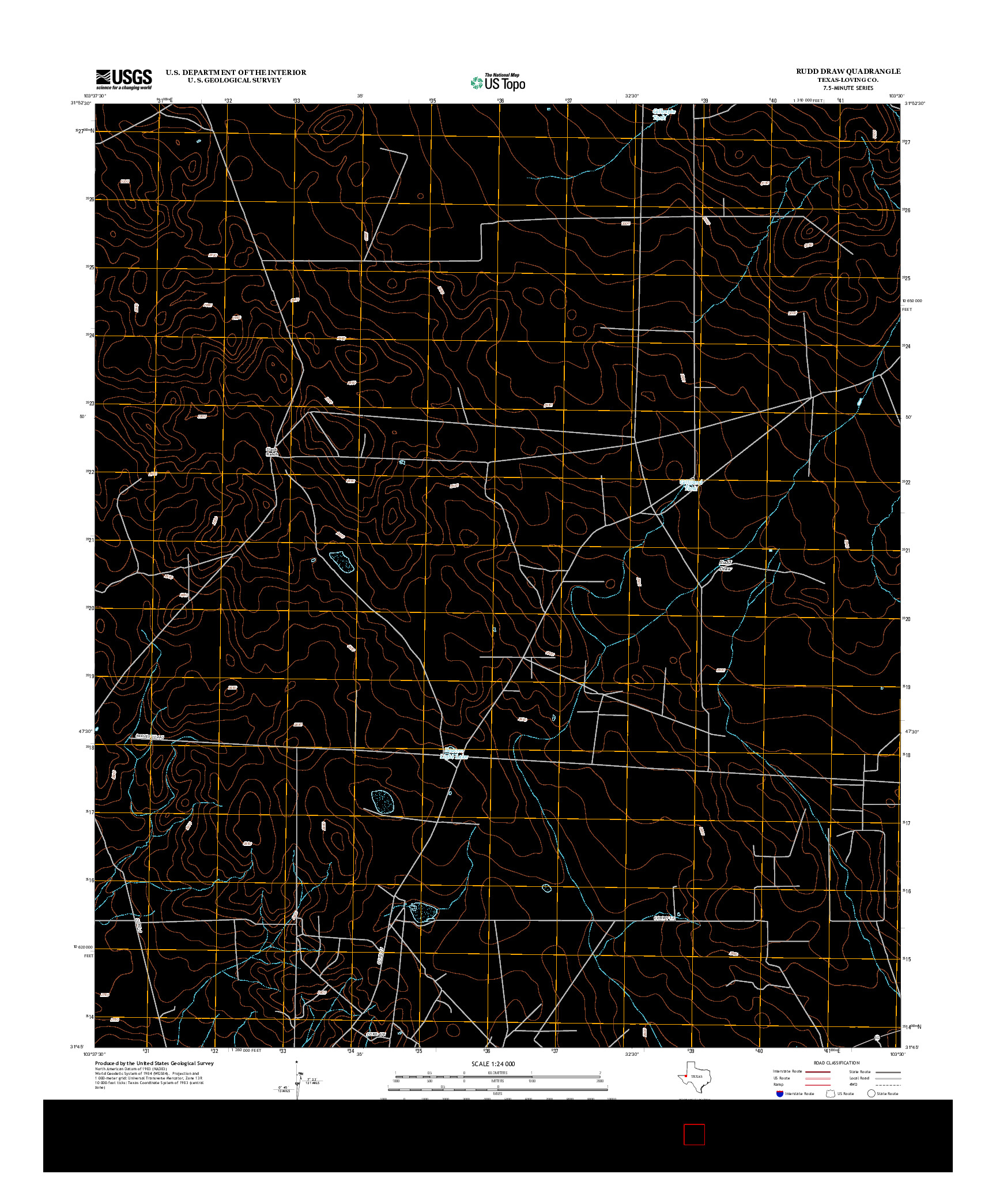 USGS US TOPO 7.5-MINUTE MAP FOR RUDD DRAW, TX 2013