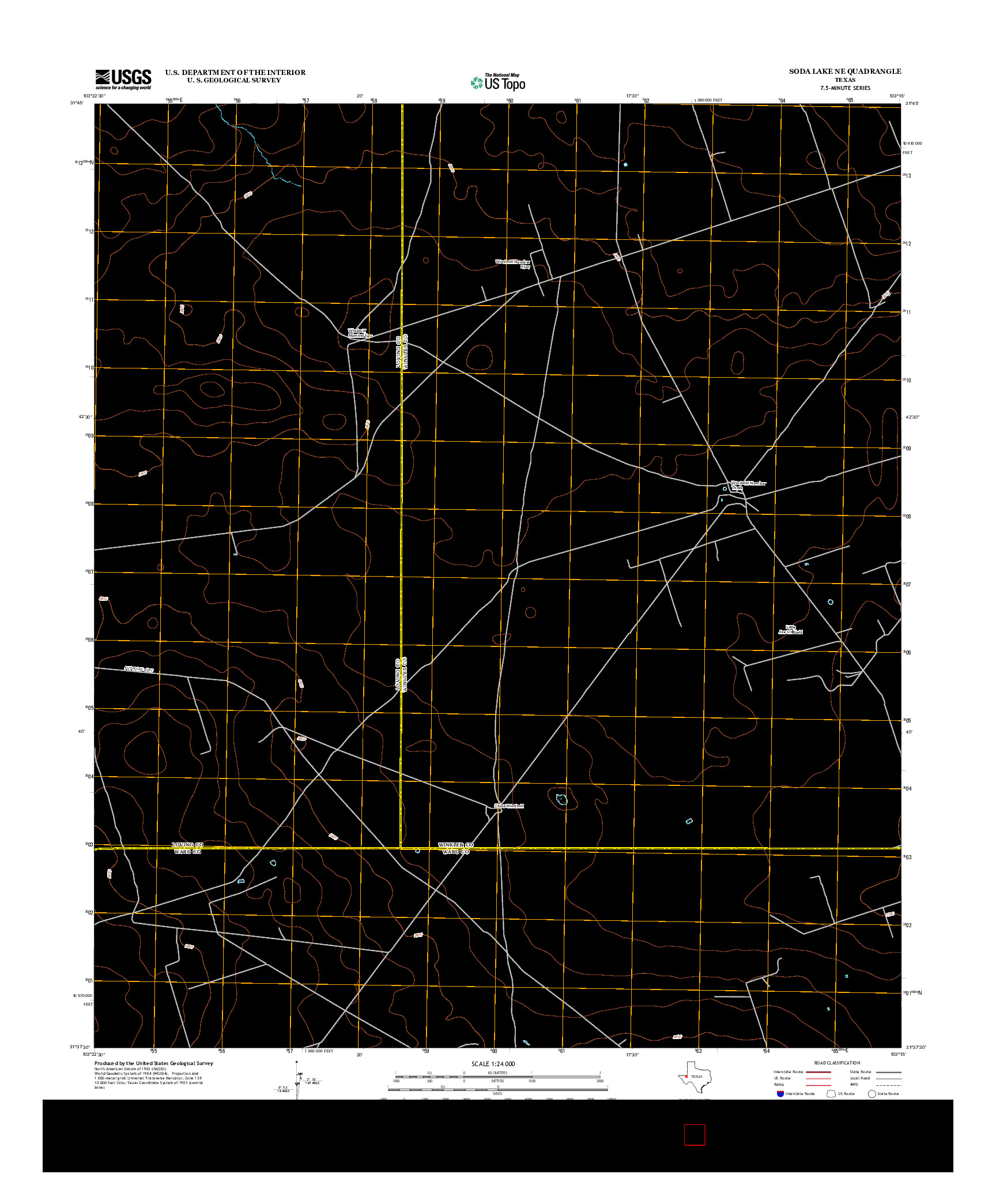 USGS US TOPO 7.5-MINUTE MAP FOR SODA LAKE NE, TX 2013