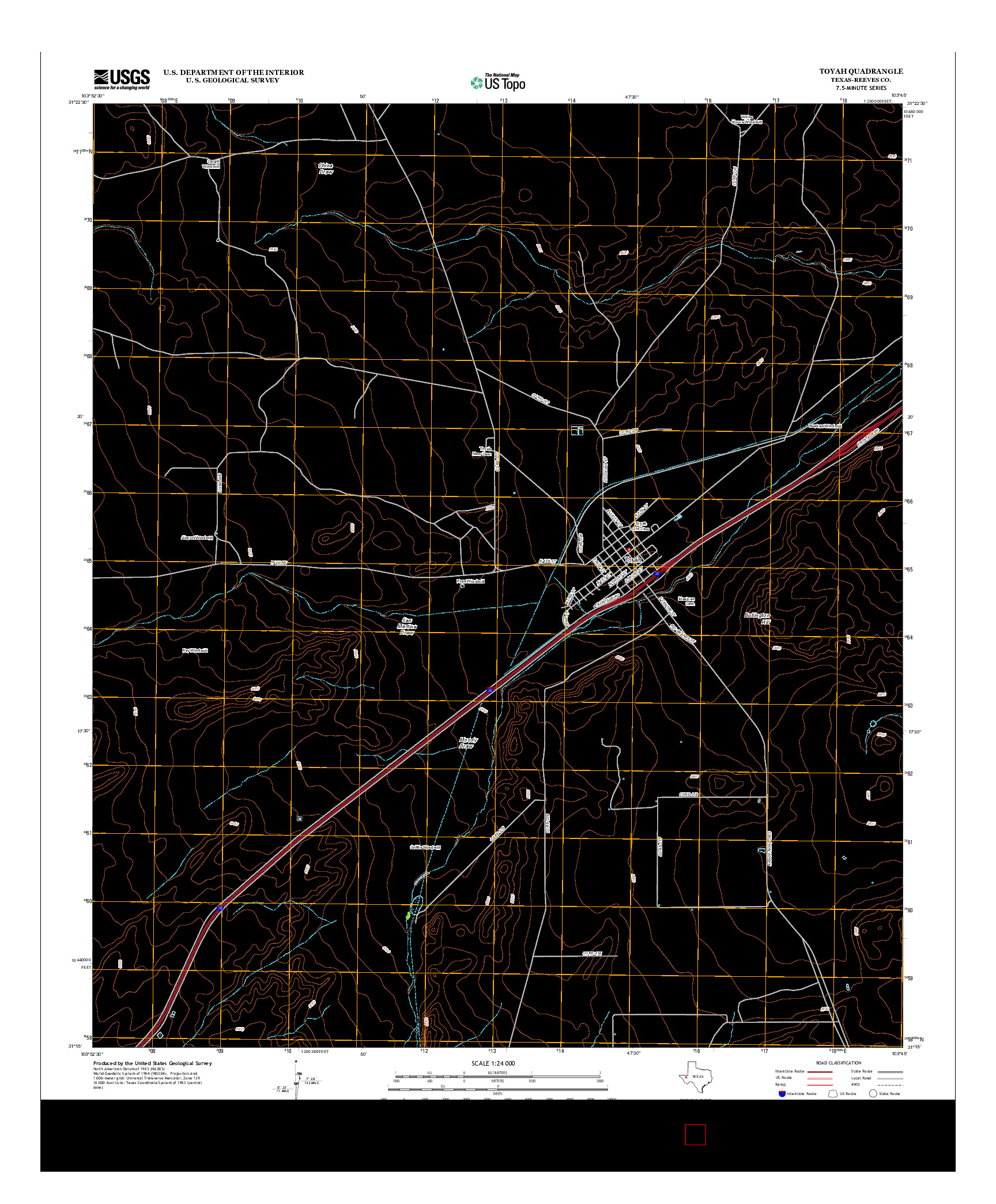 USGS US TOPO 7.5-MINUTE MAP FOR TOYAH, TX 2013