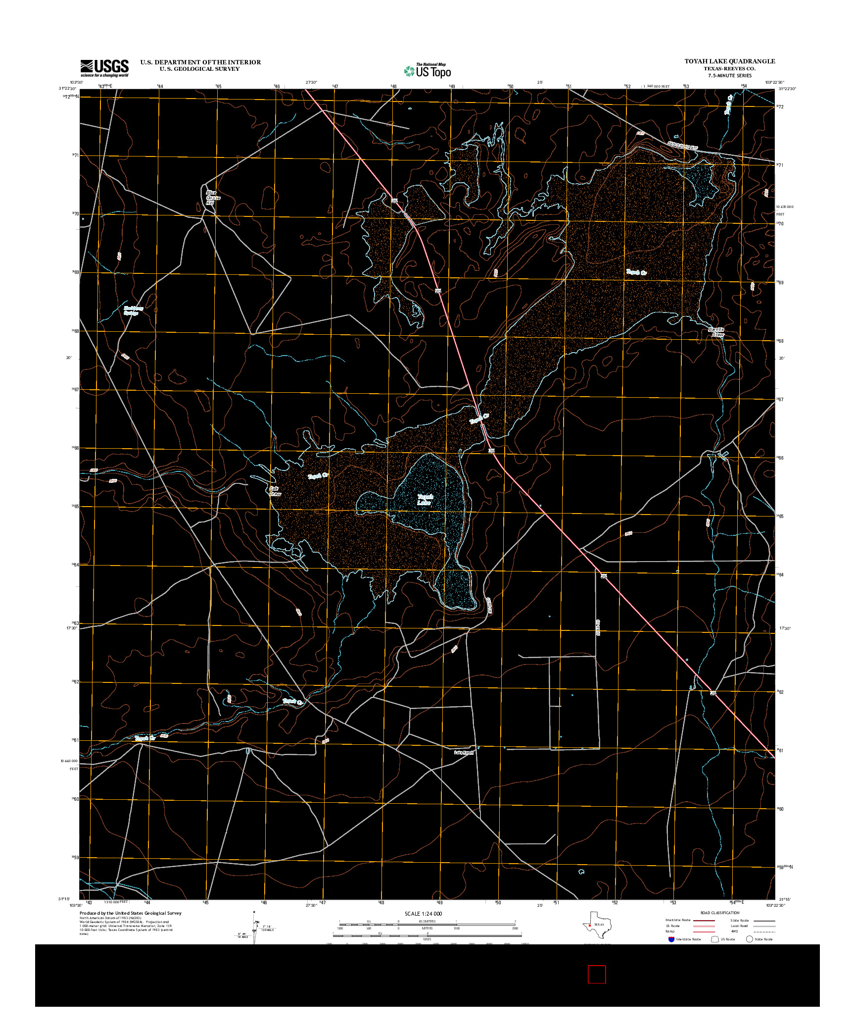 USGS US TOPO 7.5-MINUTE MAP FOR TOYAH LAKE, TX 2013